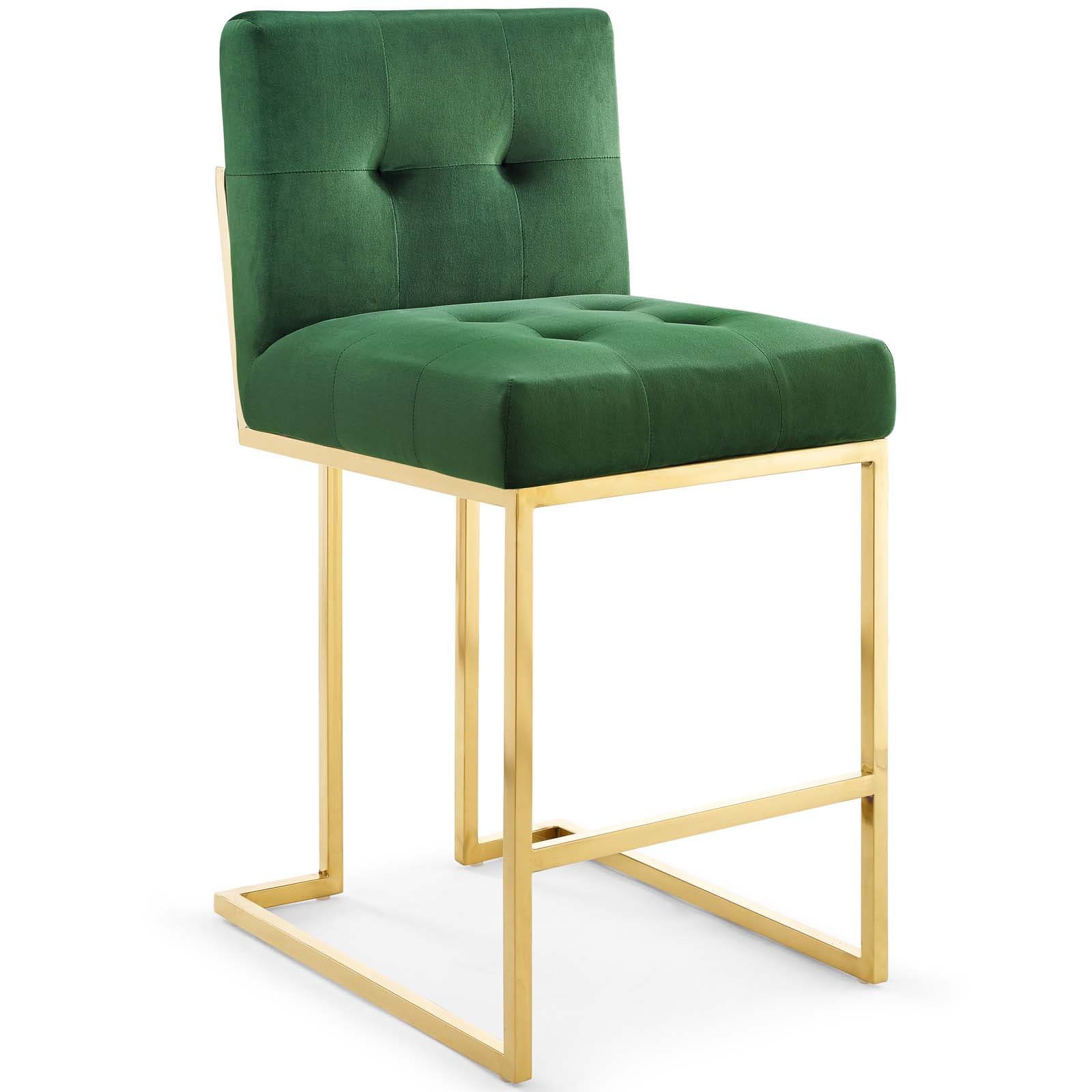 Modway Privy Gold Stainless Steel Performance Velvet Counter Stool | Counter Stools | Modishstore-18
