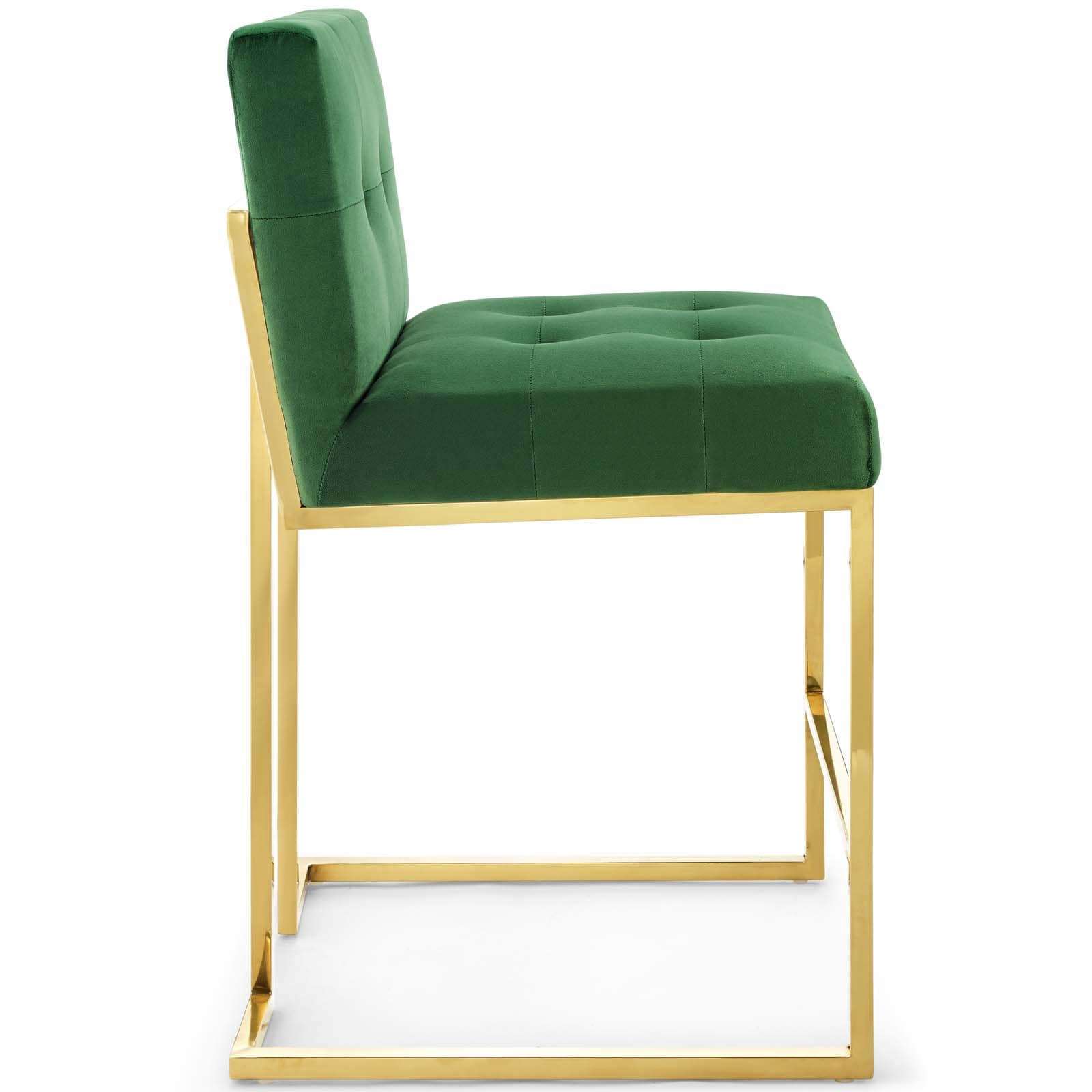 Modway Privy Gold Stainless Steel Performance Velvet Counter Stool | Counter Stools | Modishstore-19
