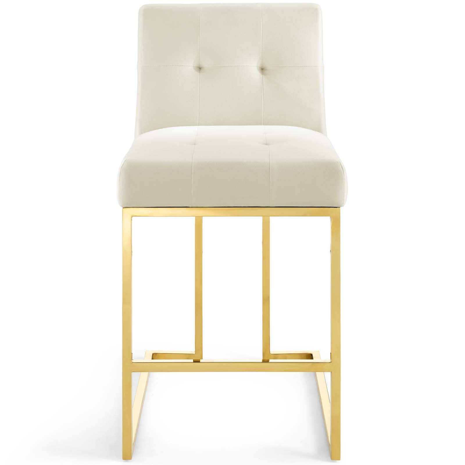 Modway Privy Gold Stainless Steel Performance Velvet Counter Stool | Counter Stools | Modishstore-29