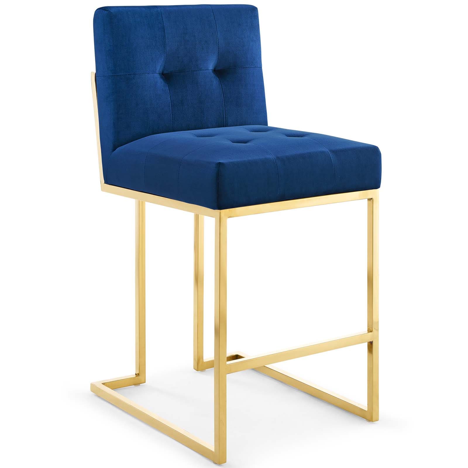 Modway Privy Gold Stainless Steel Performance Velvet Counter Stool | Counter Stools | Modishstore-34