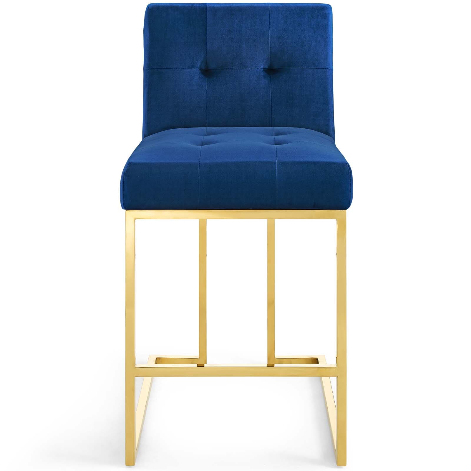 Modway Privy Gold Stainless Steel Performance Velvet Counter Stool | Counter Stools | Modishstore-37