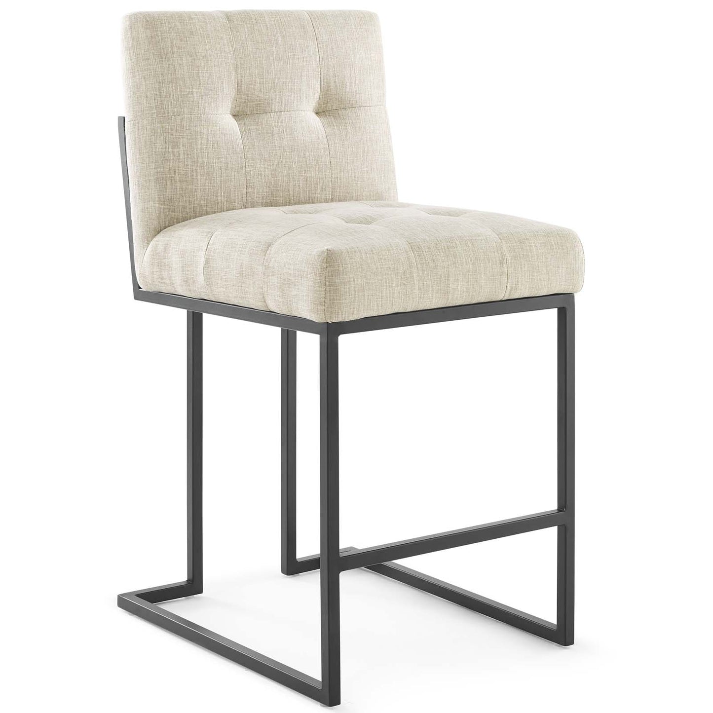 Modway Privy Black Stainless Steel Upholstered Fabric Counter Stool | Counter Stools | Modishstore-2