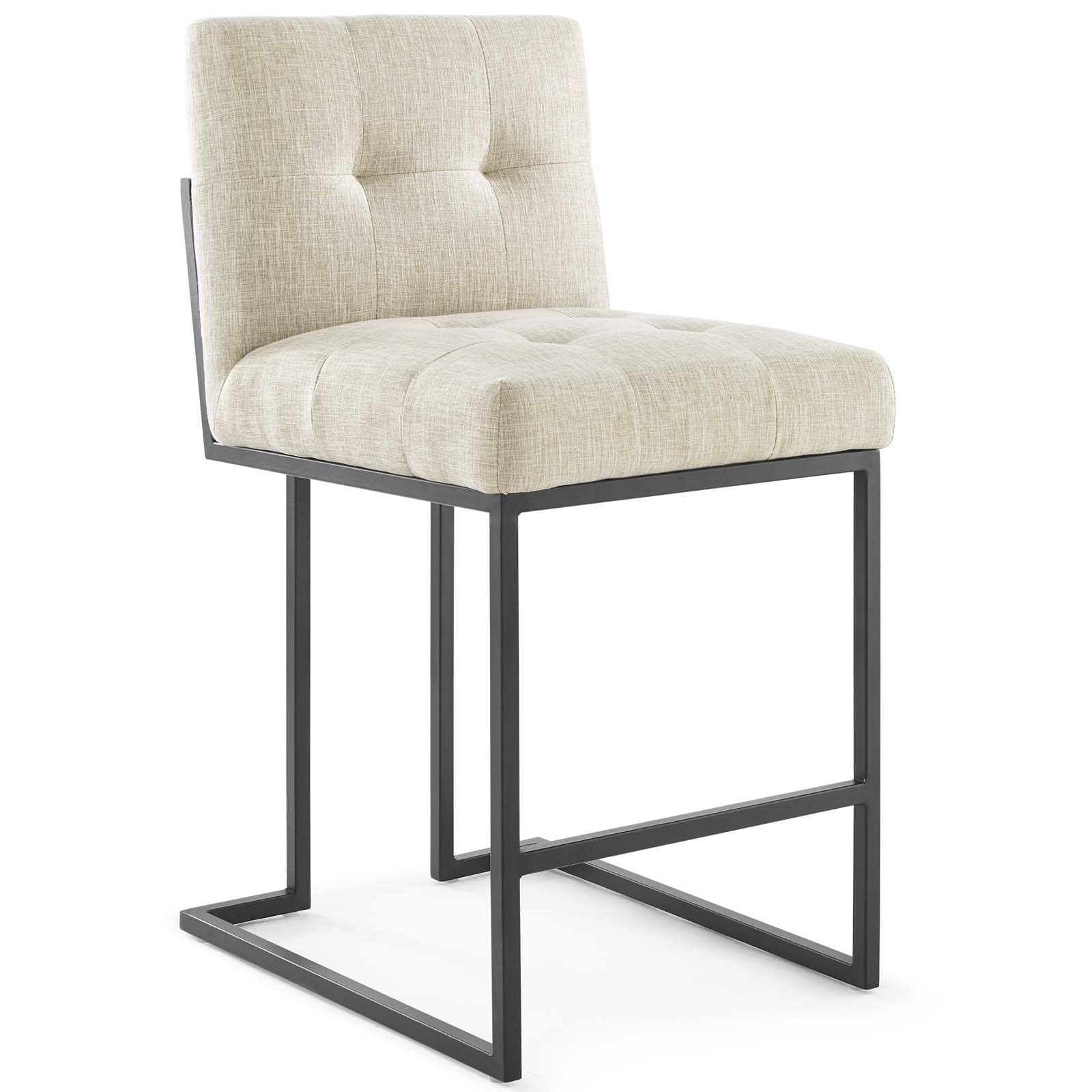 Modway Privy Black Stainless Steel Upholstered Fabric Counter Stool | Counter Stools | Modishstore-2