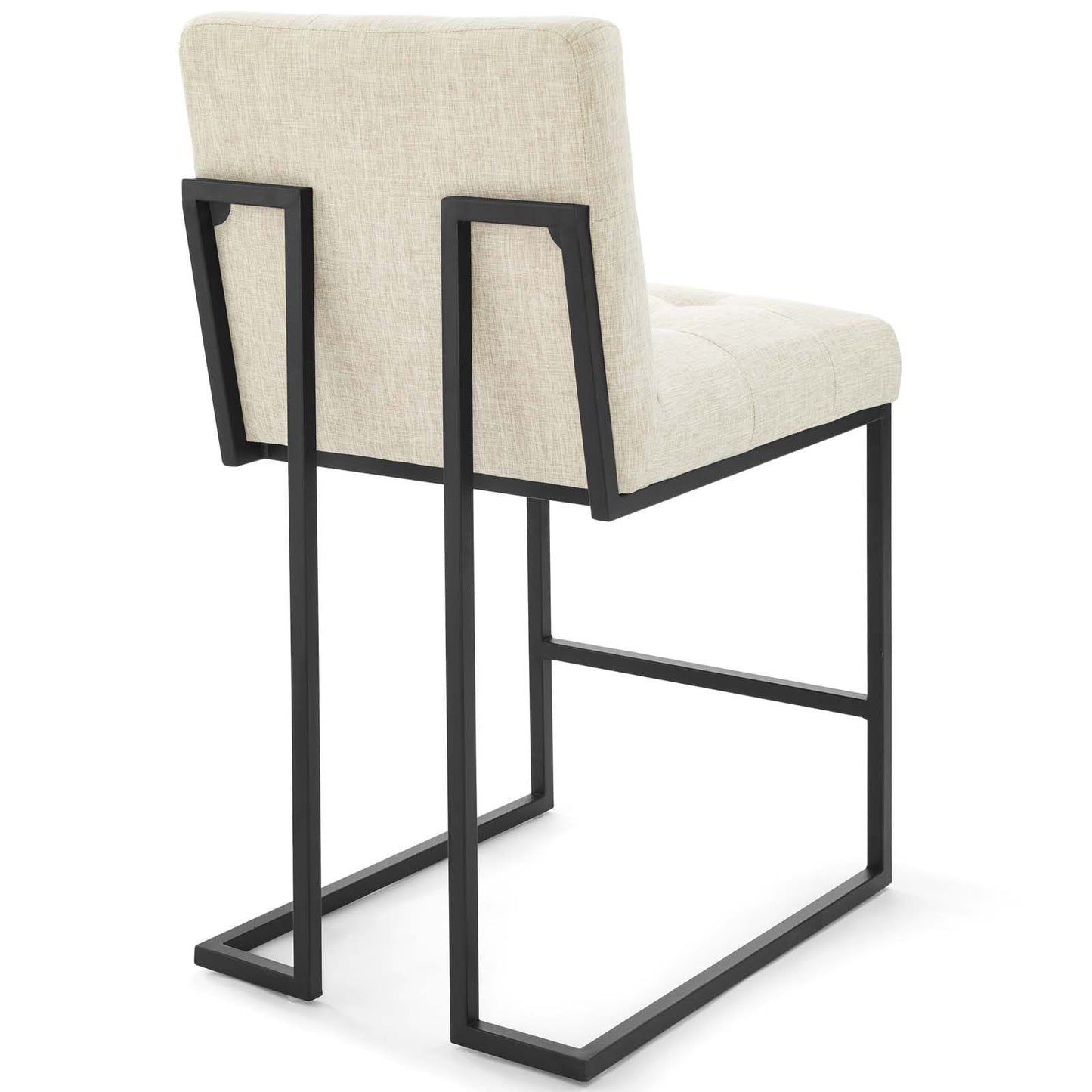 Modway Privy Black Stainless Steel Upholstered Fabric Counter Stool | Counter Stools | Modishstore-4