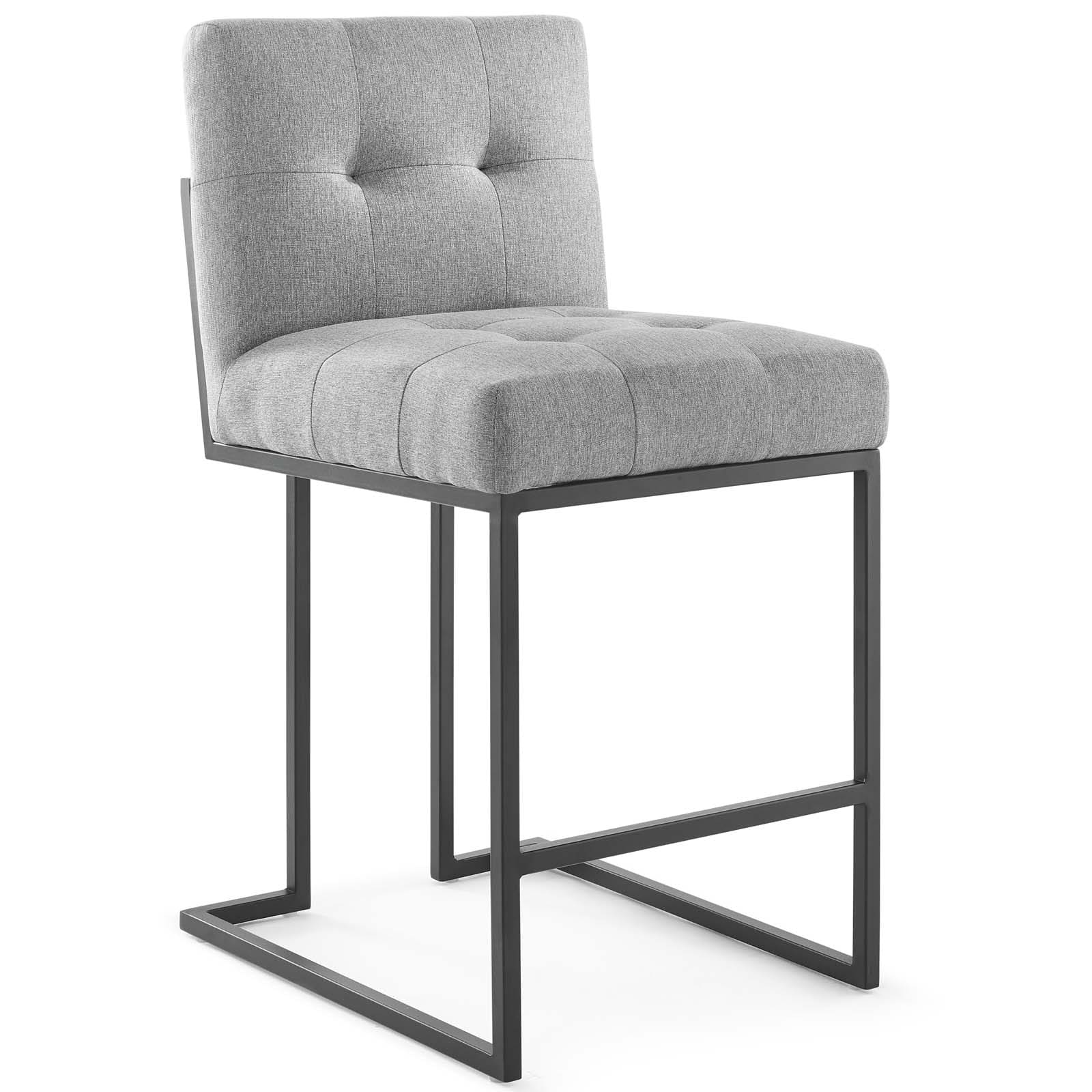 Modway Privy Black Stainless Steel Upholstered Fabric Counter Stool | Counter Stools | Modishstore-10