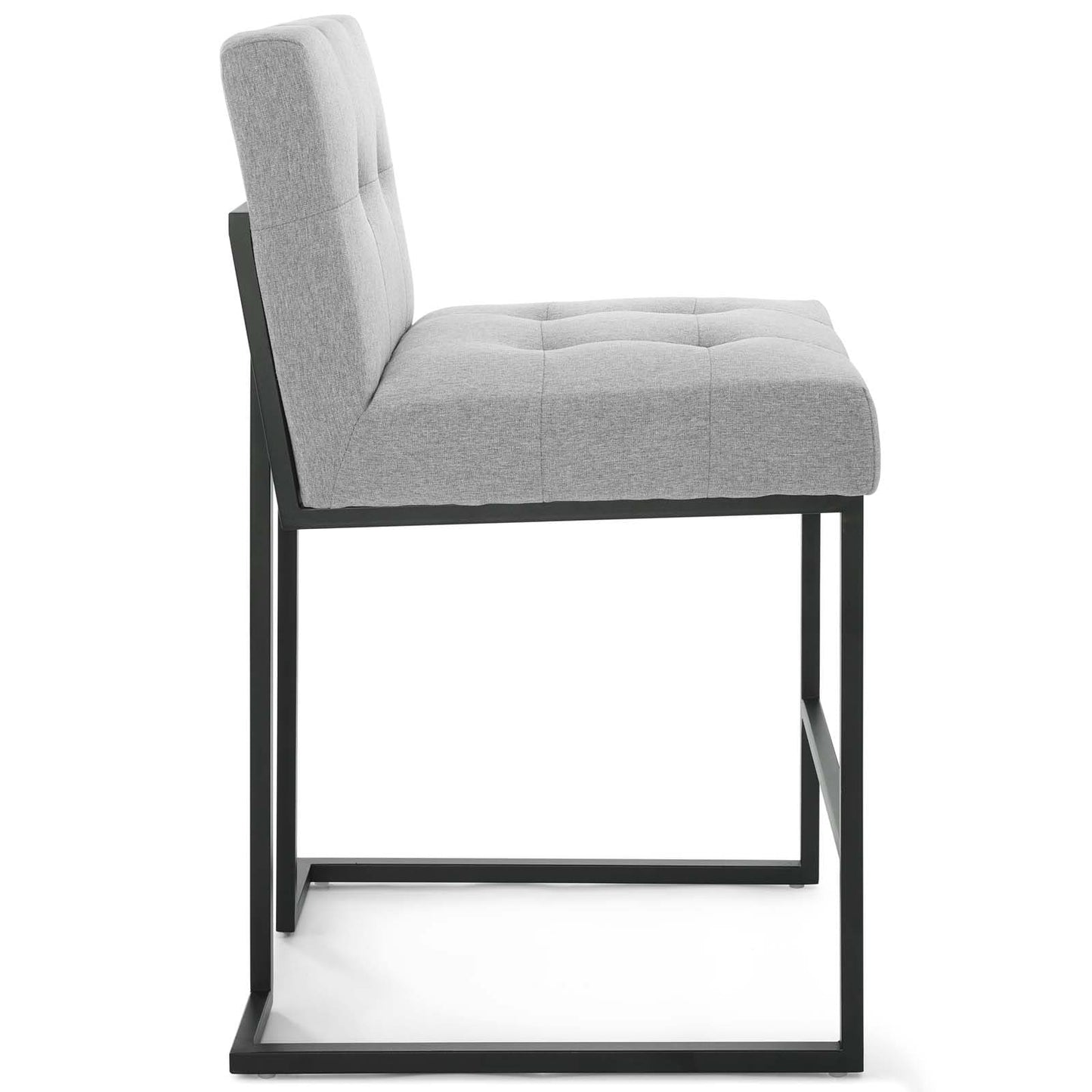 Modway Privy Black Stainless Steel Upholstered Fabric Counter Stool | Counter Stools | Modishstore-11
