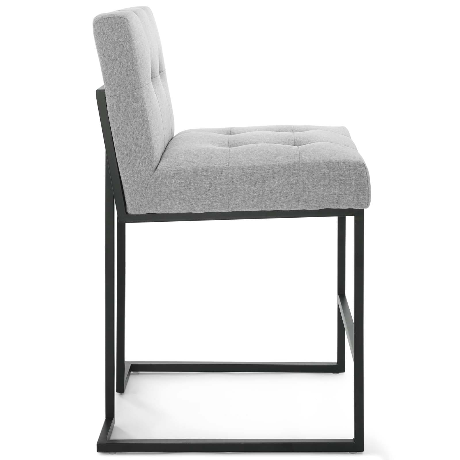 Modway Privy Black Stainless Steel Upholstered Fabric Counter Stool | Counter Stools | Modishstore-11