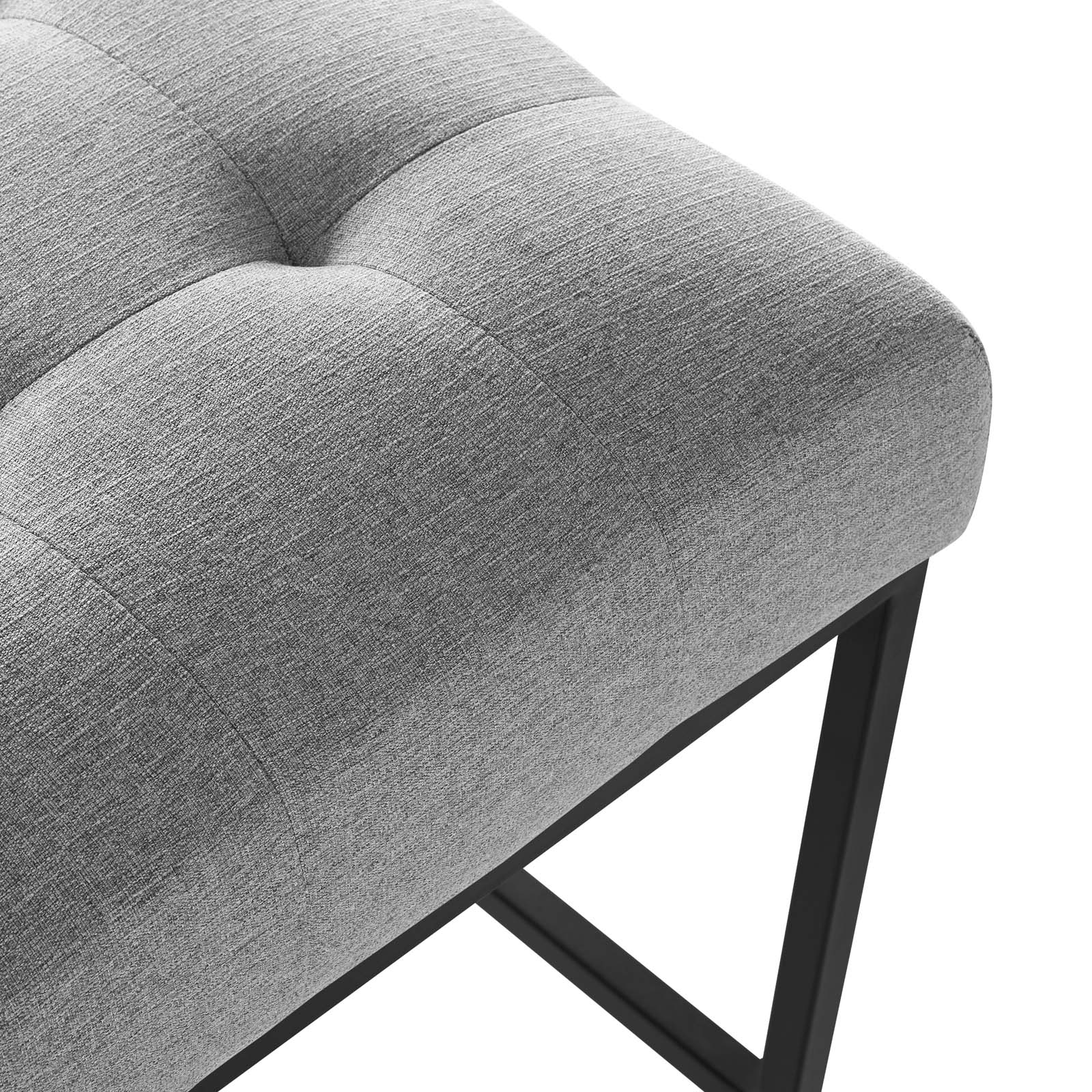 Modway Privy Black Stainless Steel Upholstered Fabric Counter Stool | Counter Stools | Modishstore-14