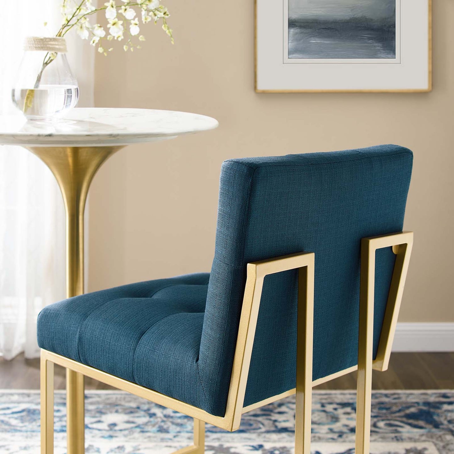 Modway Privy Gold Stainless Steel Upholstered Fabric Bar Stool | Bar Stools | Modishstore-8