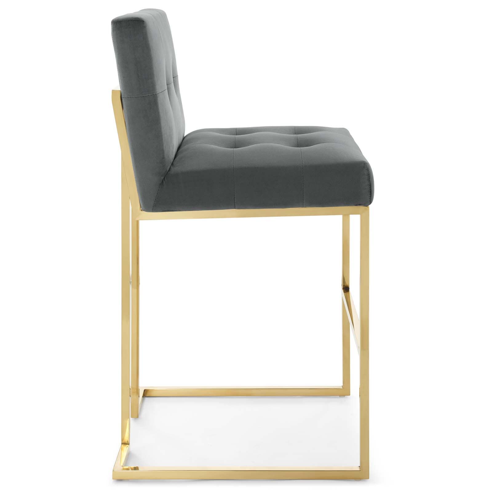 Modway Privy Gold Stainless Steel Performance Velvet Bar Stool | Bar Stools | Modishstore-3