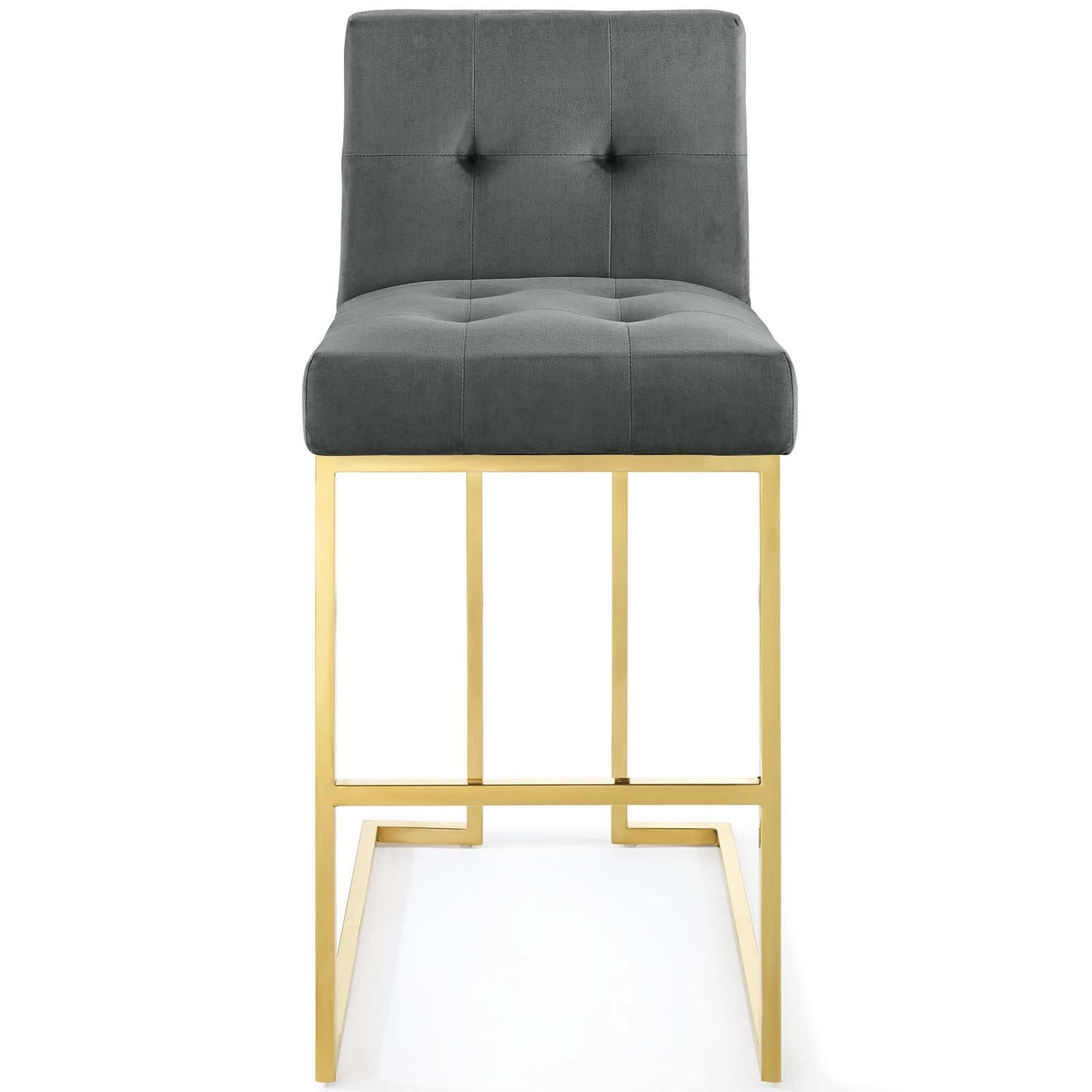 Modway Privy Gold Stainless Steel Performance Velvet Bar Stool | Bar Stools | Modishstore-5