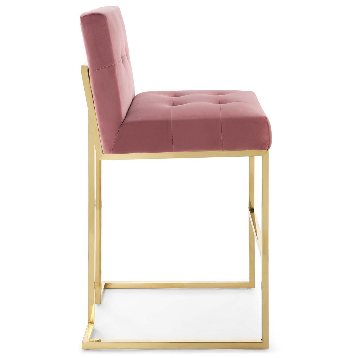 Modway Privy Gold Stainless Steel Performance Velvet Bar Stool | Bar Stools | Modishstore-11