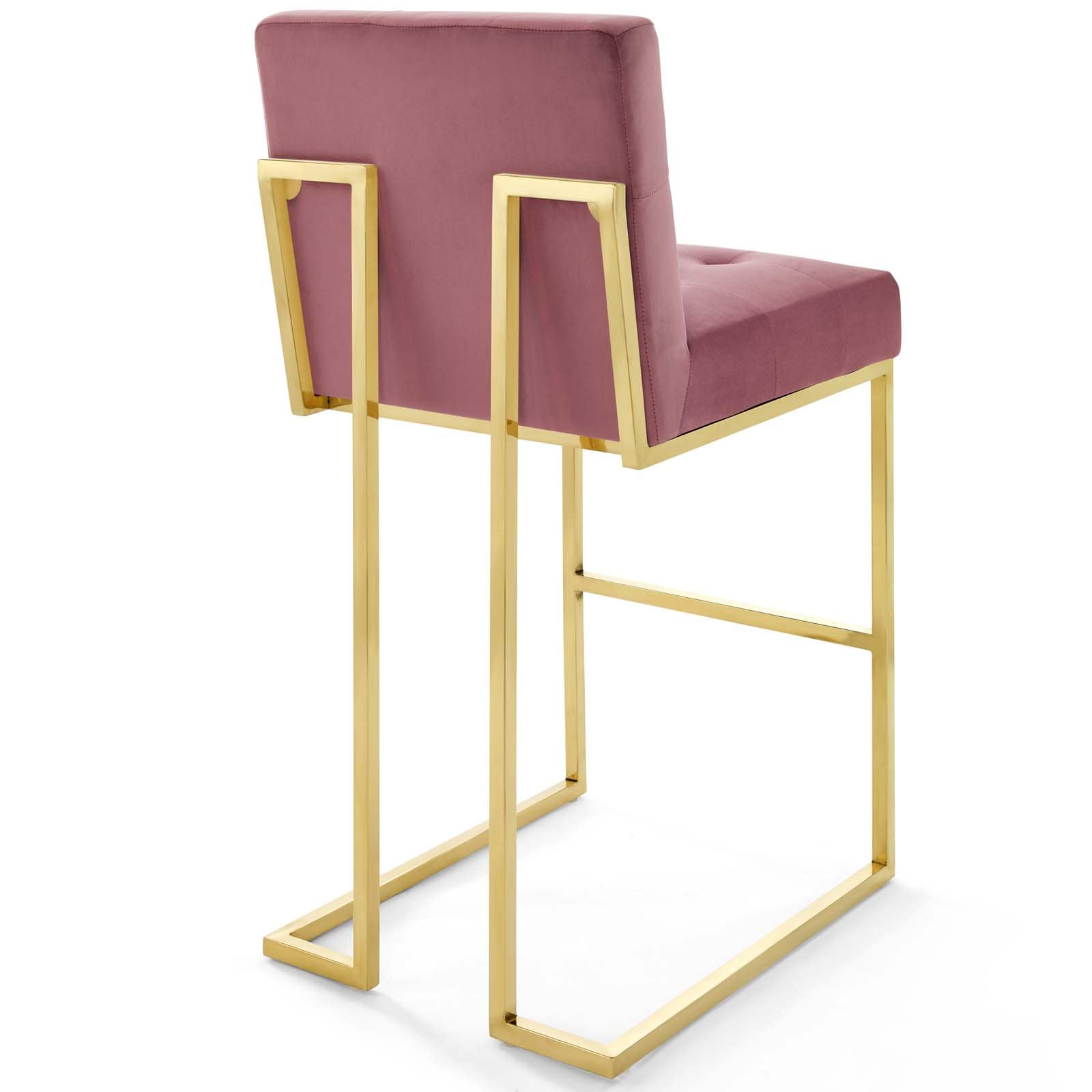 Modway Privy Gold Stainless Steel Performance Velvet Bar Stool | Bar Stools | Modishstore-12