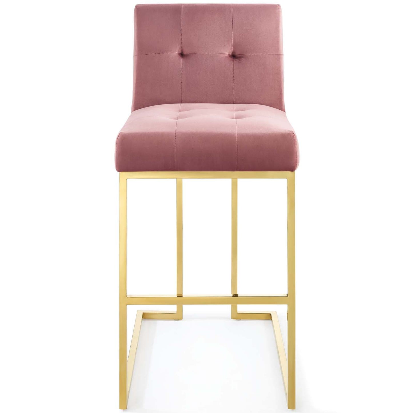 Modway Privy Gold Stainless Steel Performance Velvet Bar Stool | Bar Stools | Modishstore-13