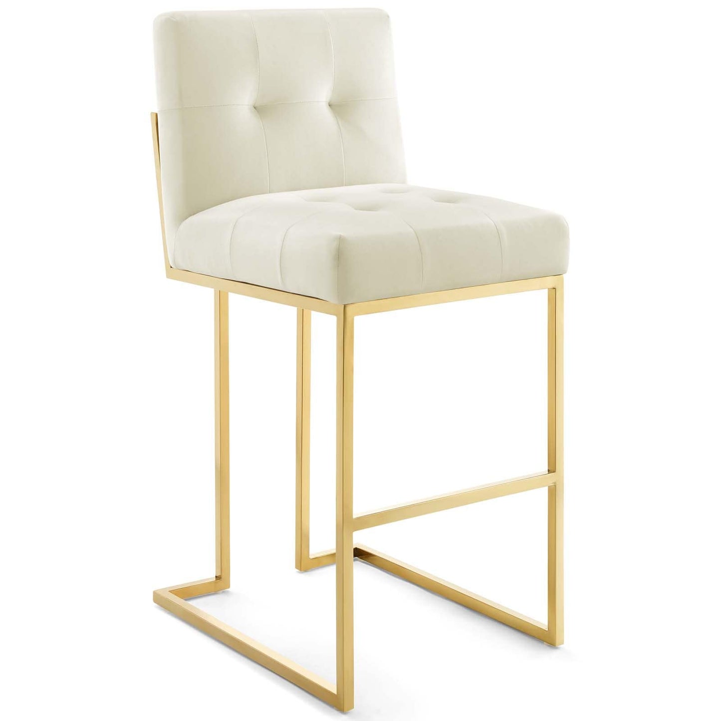 Modway Privy Gold Stainless Steel Performance Velvet Bar Stool | Bar Stools | Modishstore-26