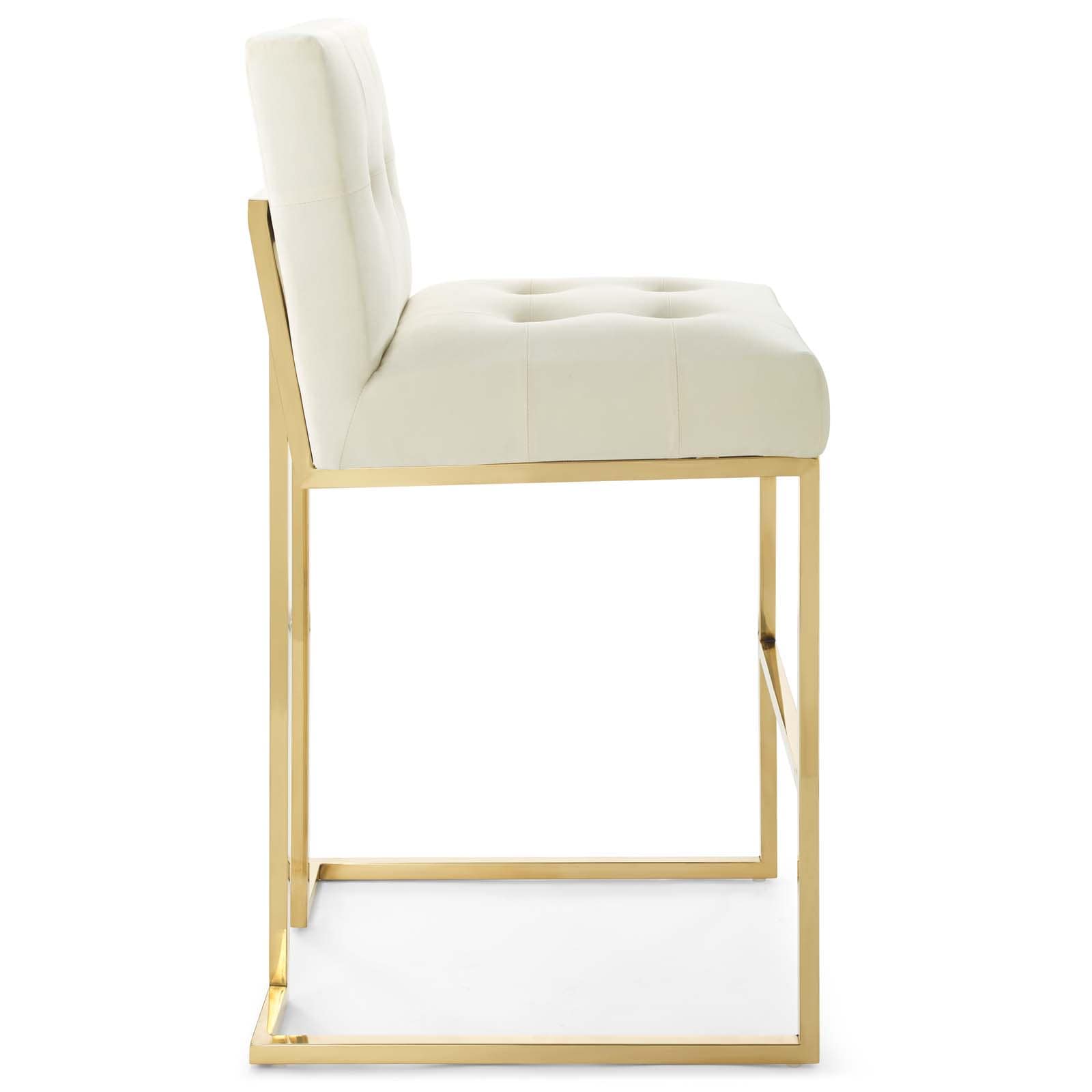 Modway Privy Gold Stainless Steel Performance Velvet Bar Stool | Bar Stools | Modishstore-27