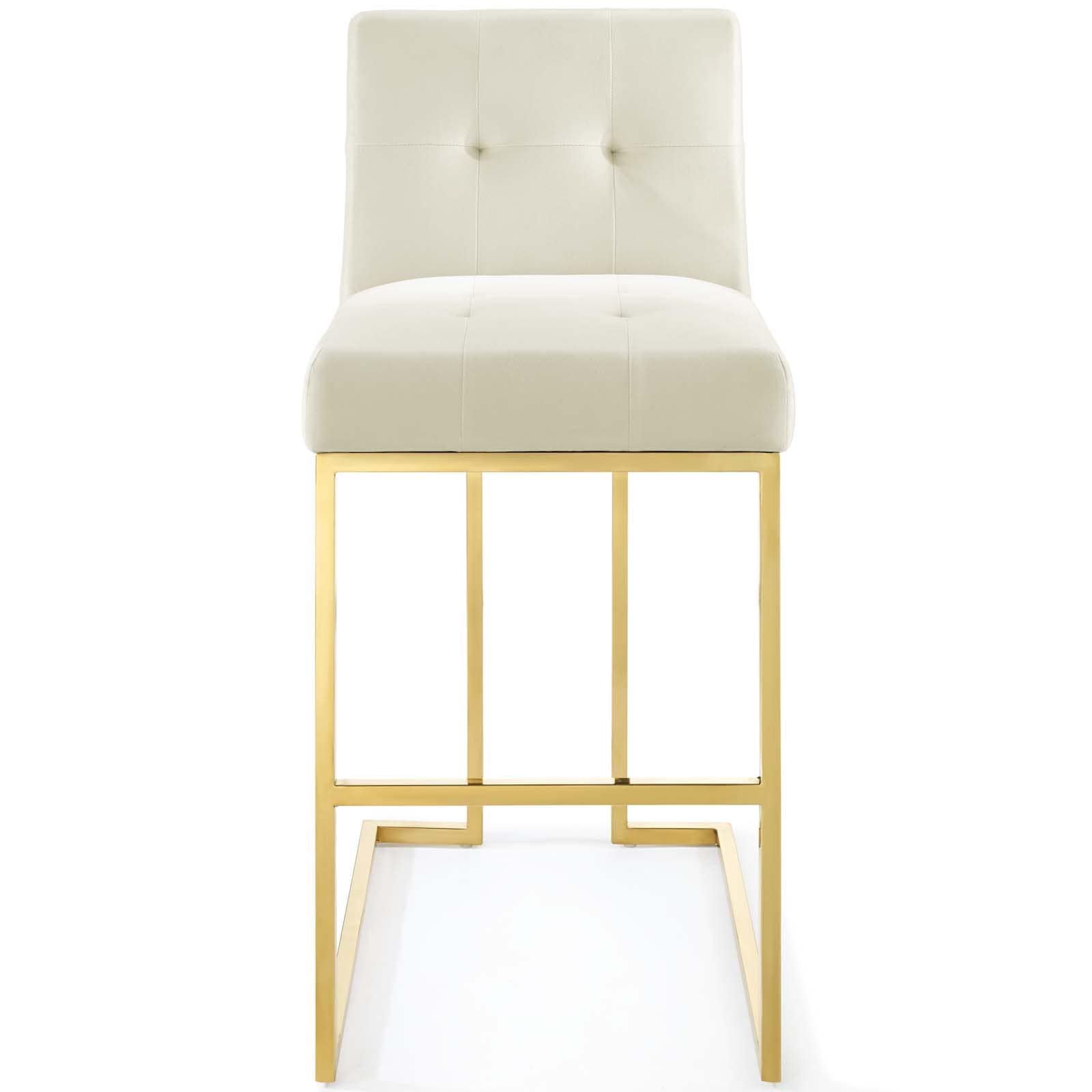 Modway Privy Gold Stainless Steel Performance Velvet Bar Stool | Bar Stools | Modishstore-29