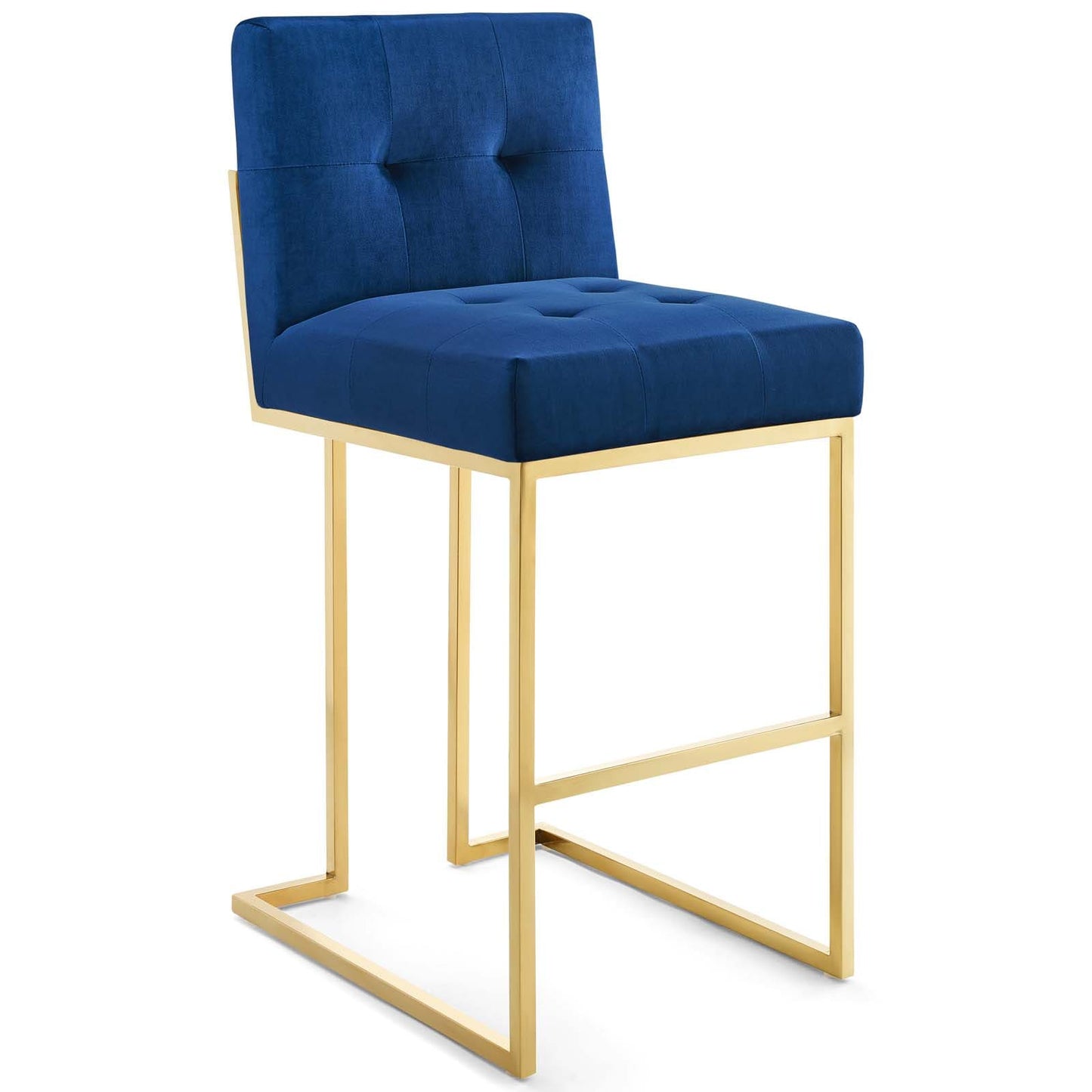 Modway Privy Gold Stainless Steel Performance Velvet Bar Stool | Bar Stools | Modishstore-34