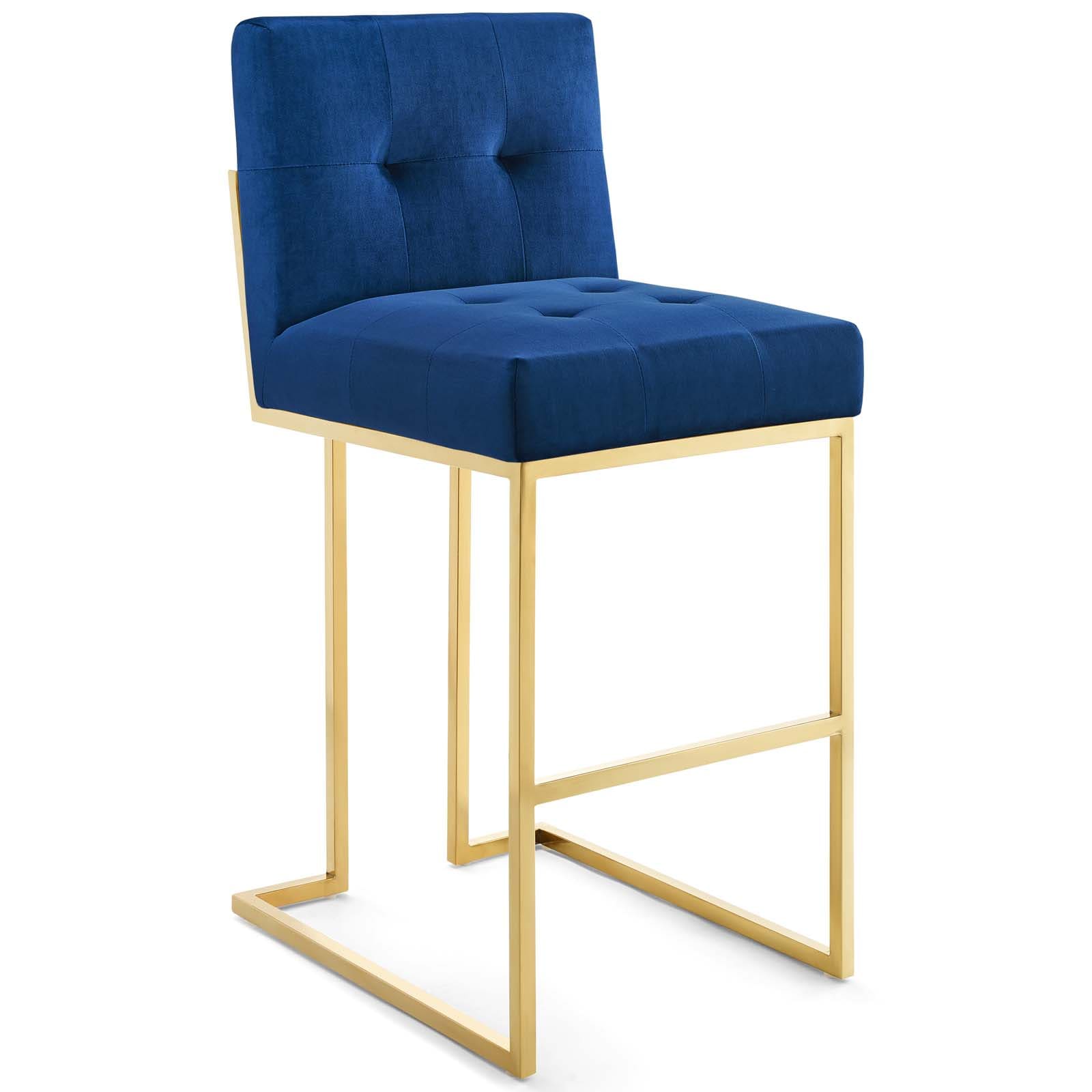 Modway Privy Gold Stainless Steel Performance Velvet Bar Stool | Bar Stools | Modishstore-34