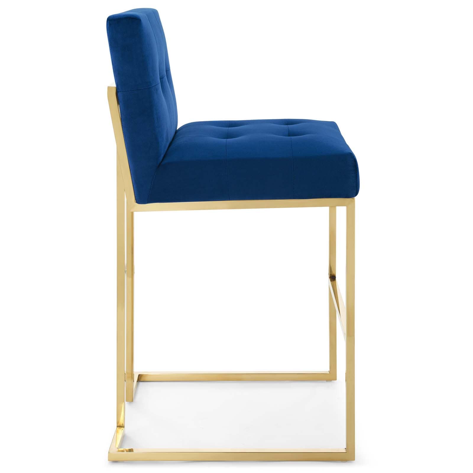 Modway Privy Gold Stainless Steel Performance Velvet Bar Stool | Bar Stools | Modishstore-35
