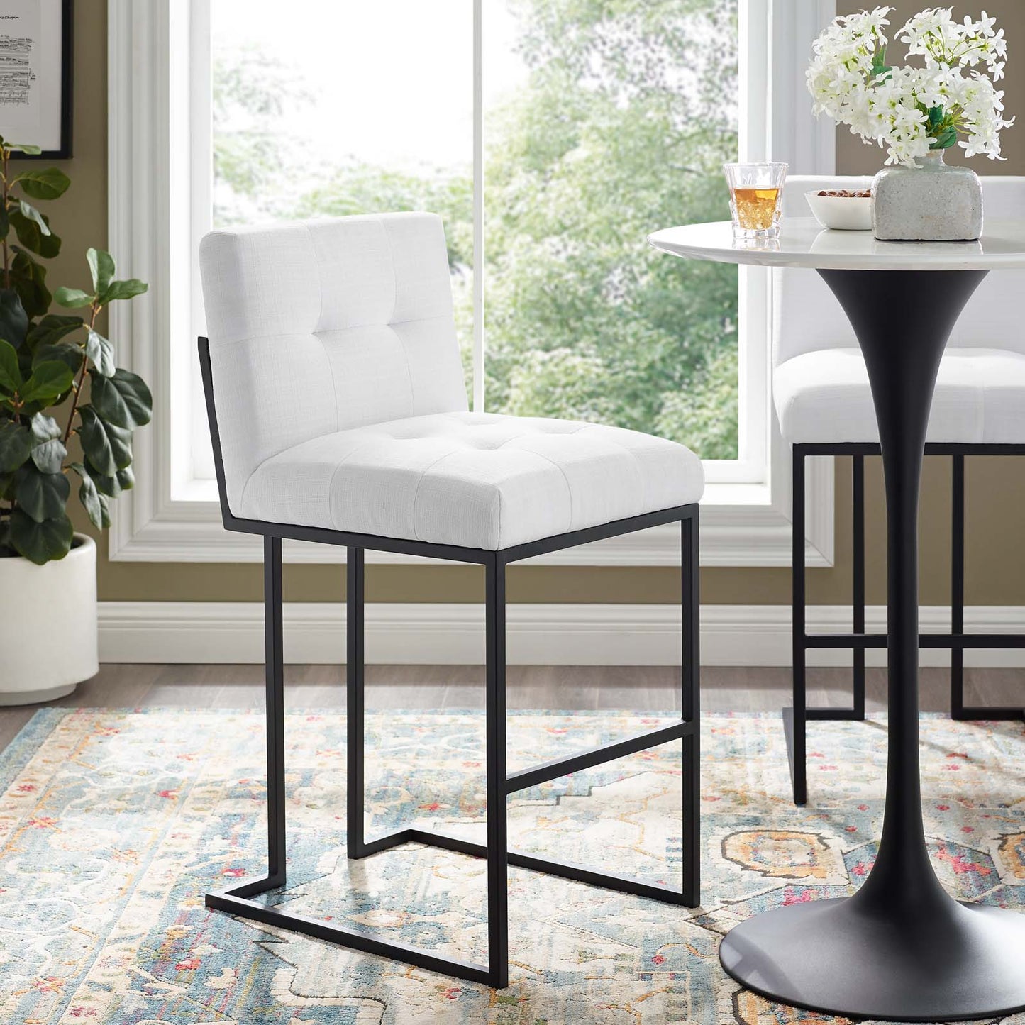 Privy Black Stainless Steel Upholstered Fabric Bar Stool By Modway - EEI-3857 | Bar Stools | Modishstore - 9