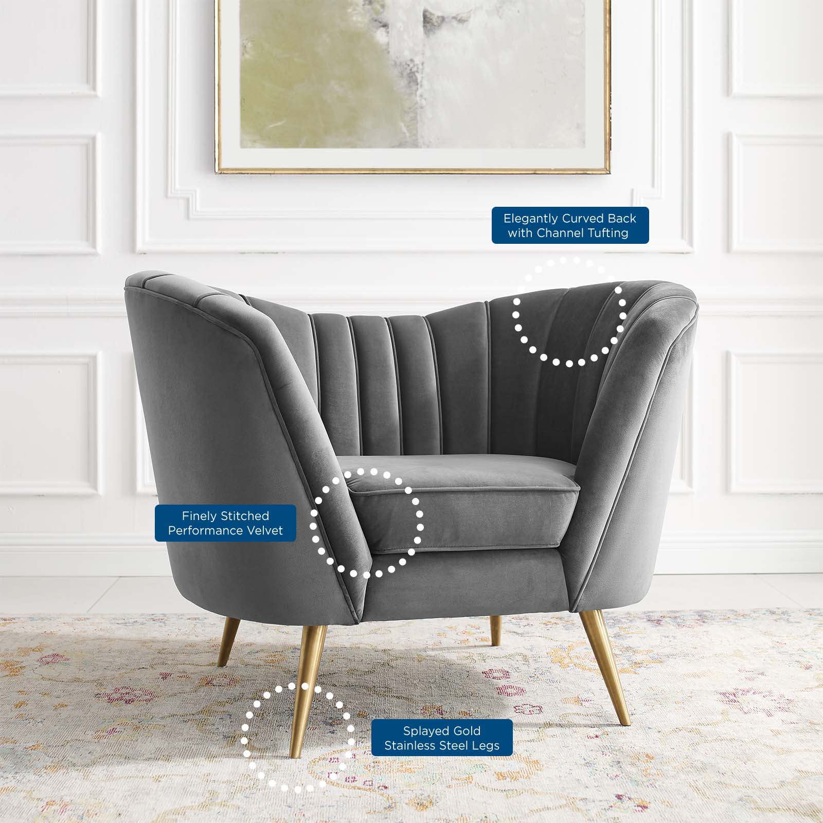 Modway Opportunity Performance Velvet Armchair | Armchairs | Modishstore-7