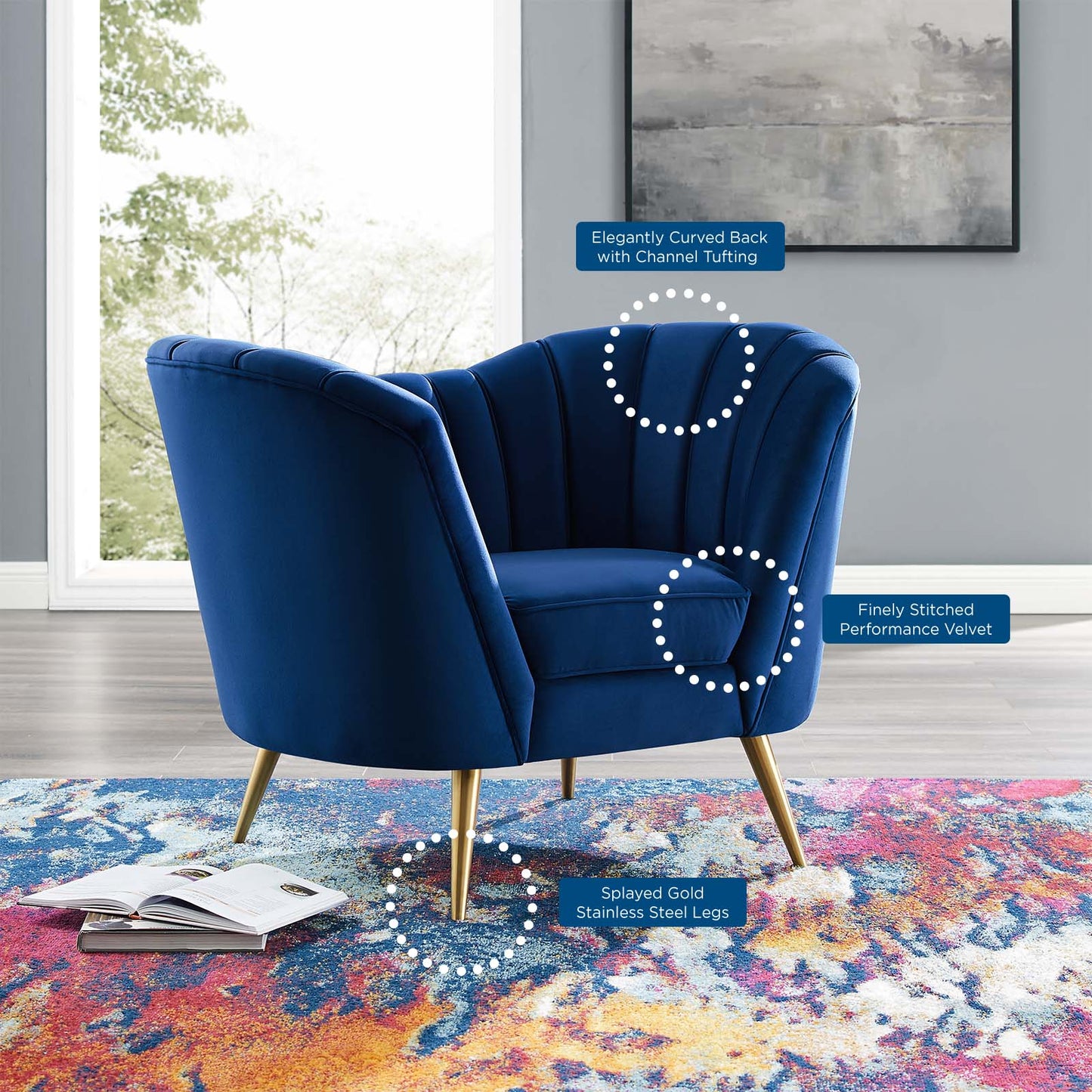 Modway Opportunity Performance Velvet Armchair | Armchairs | Modishstore-15