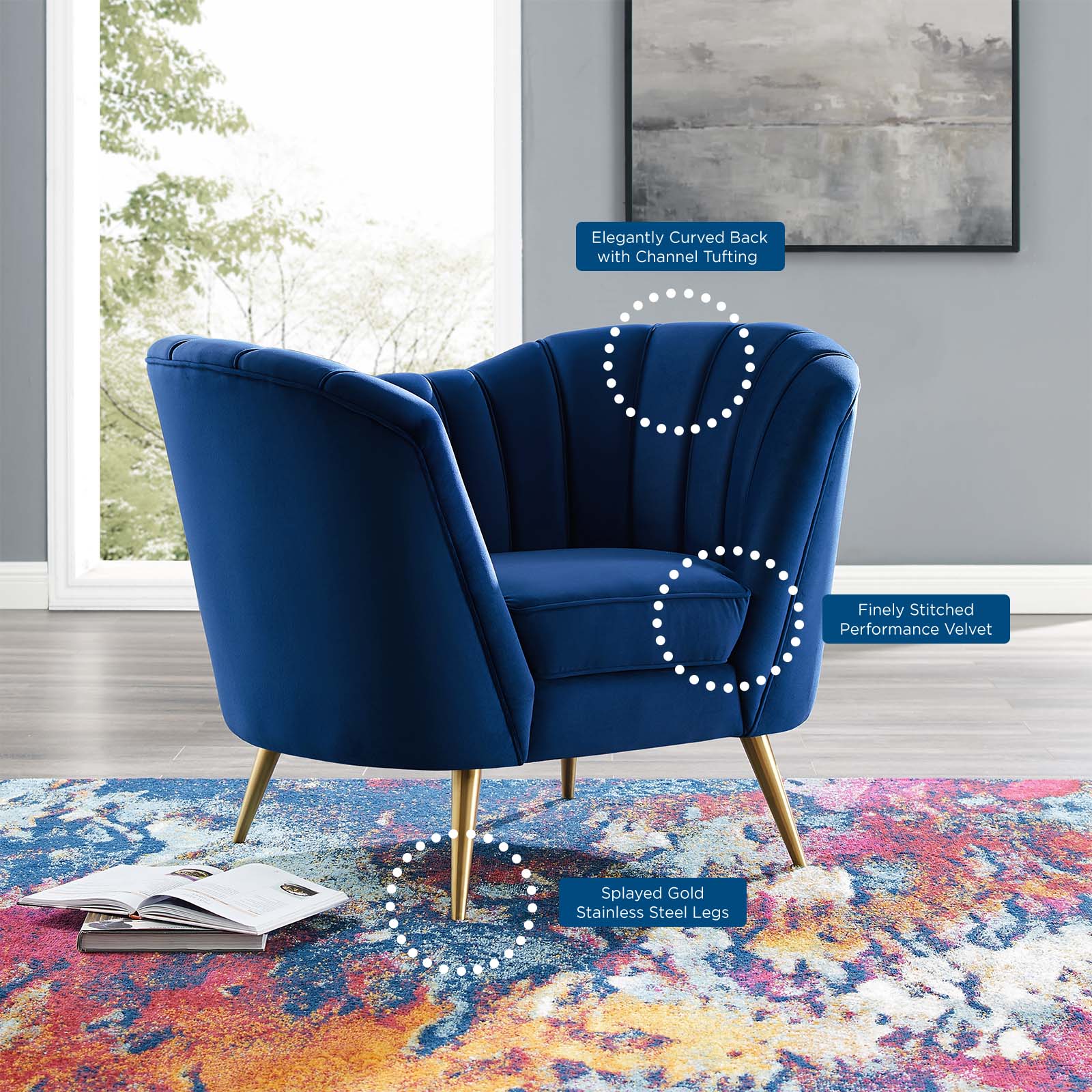 Modway Opportunity Performance Velvet Armchair | Armchairs | Modishstore-15