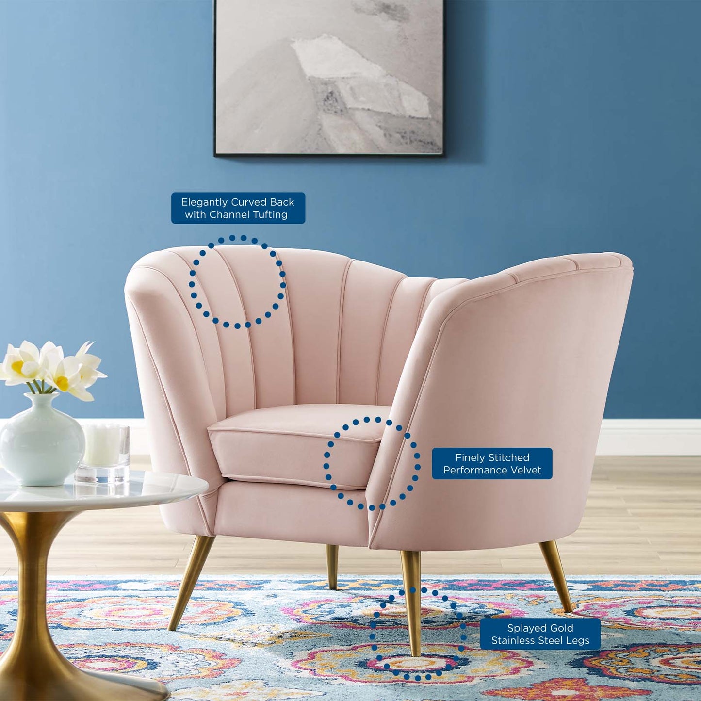 Modway Opportunity Performance Velvet Armchair | Armchairs | Modishstore-22