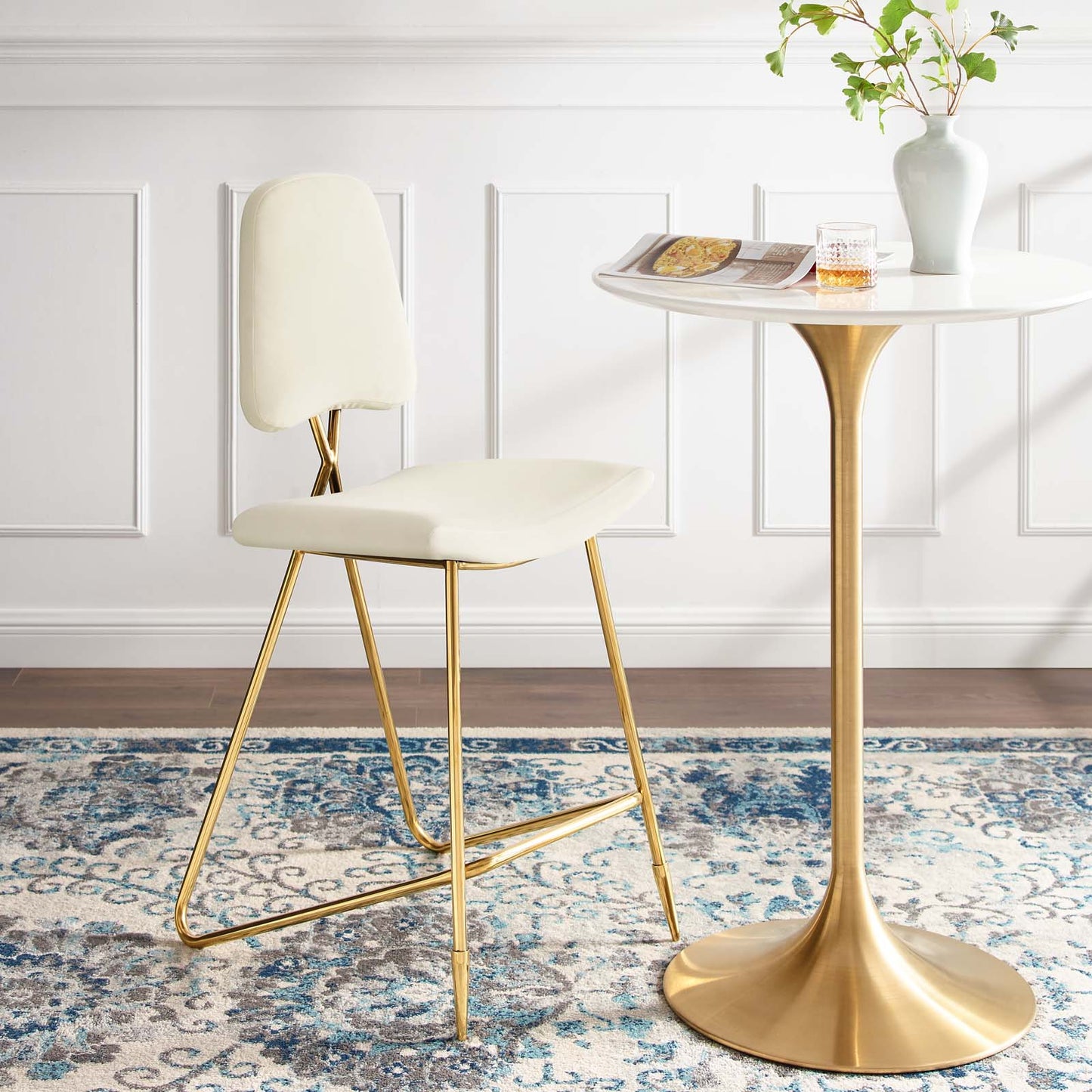 Modway Ponder Performance Velvet Bar Stool | Bar Stools | Modishstore-24