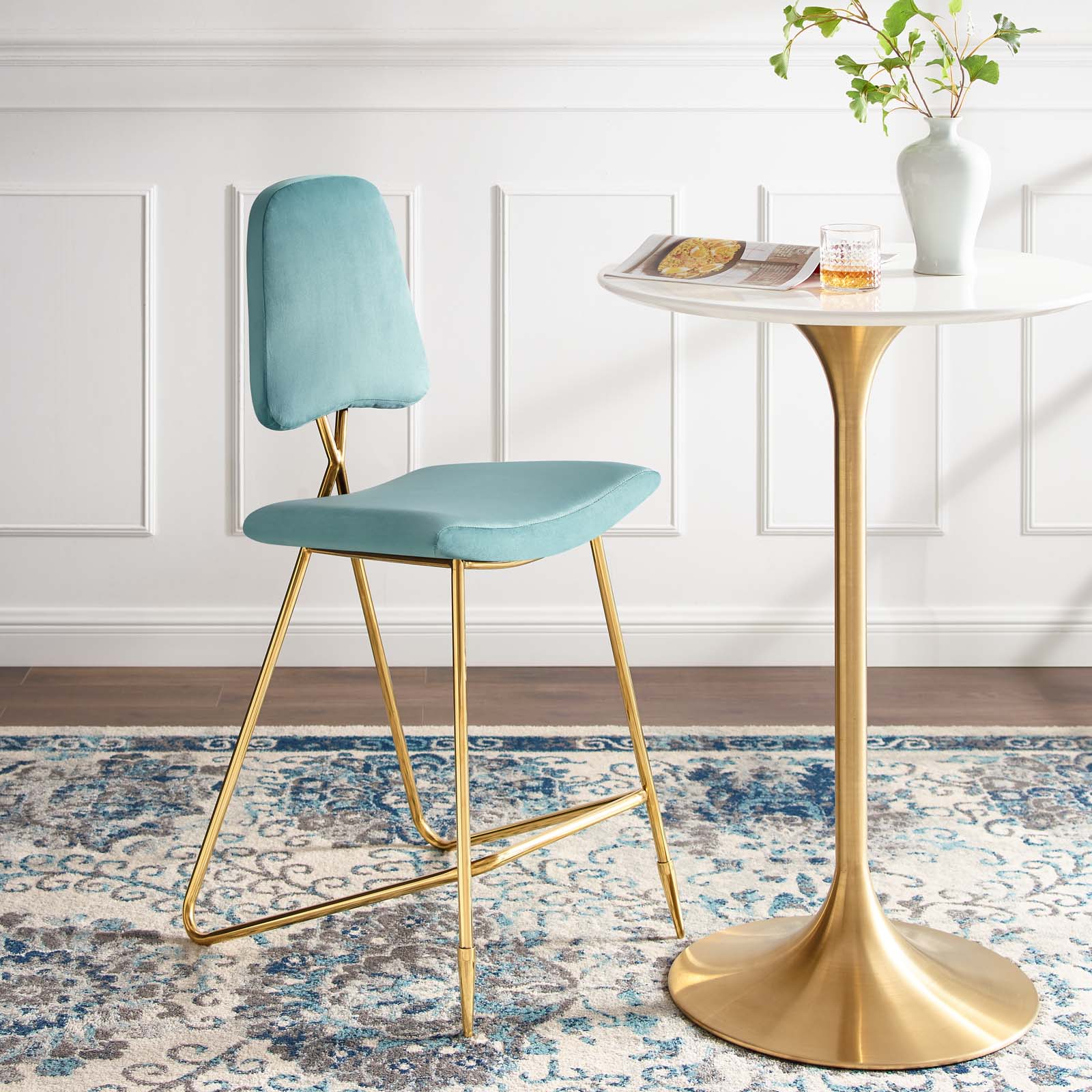 Modway Ponder Performance Velvet Bar Stool | Bar Stools | Modishstore-33