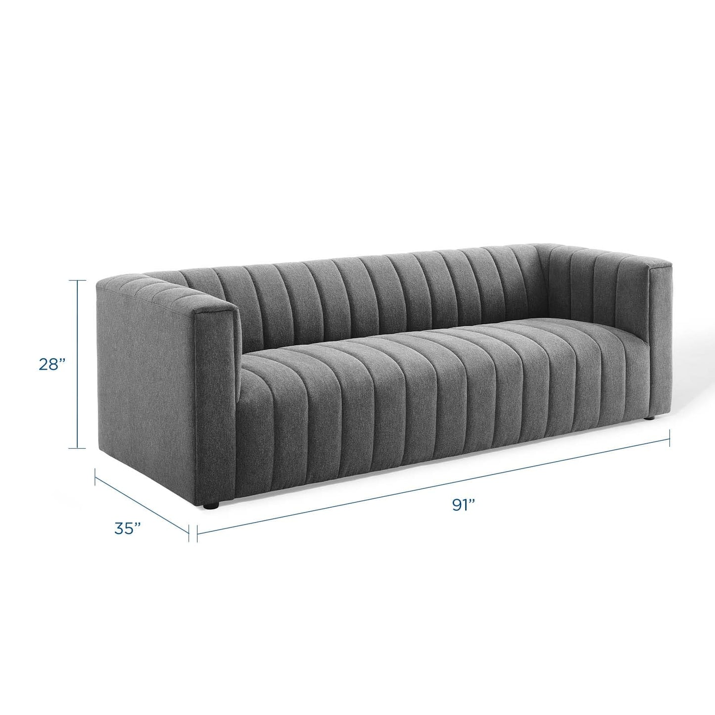 Modway Reflection Channel Tufted Upholstered Fabric Sofa | Sofas | Modishstore-22