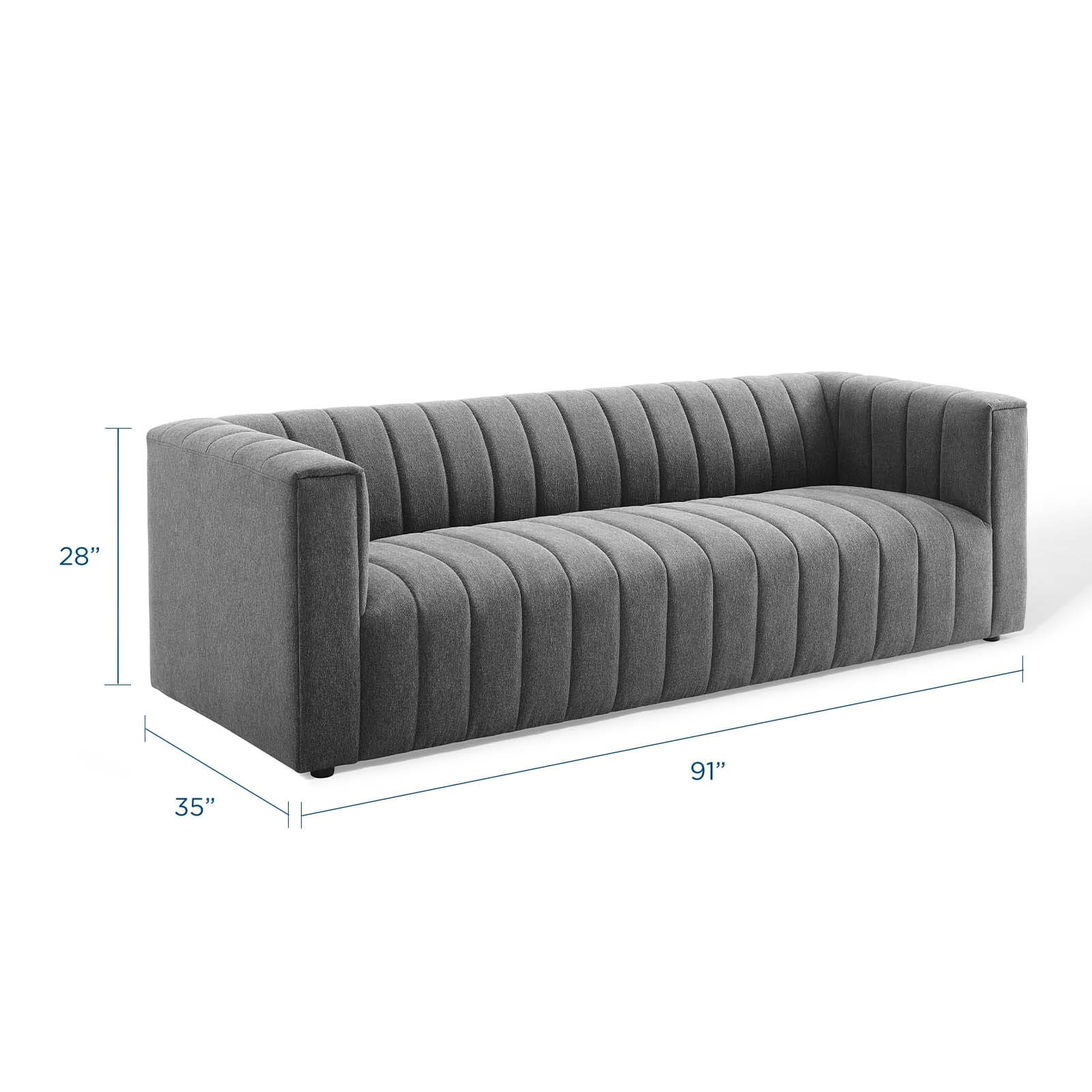 Modway Reflection Channel Tufted Upholstered Fabric Sofa | Sofas | Modishstore-22
