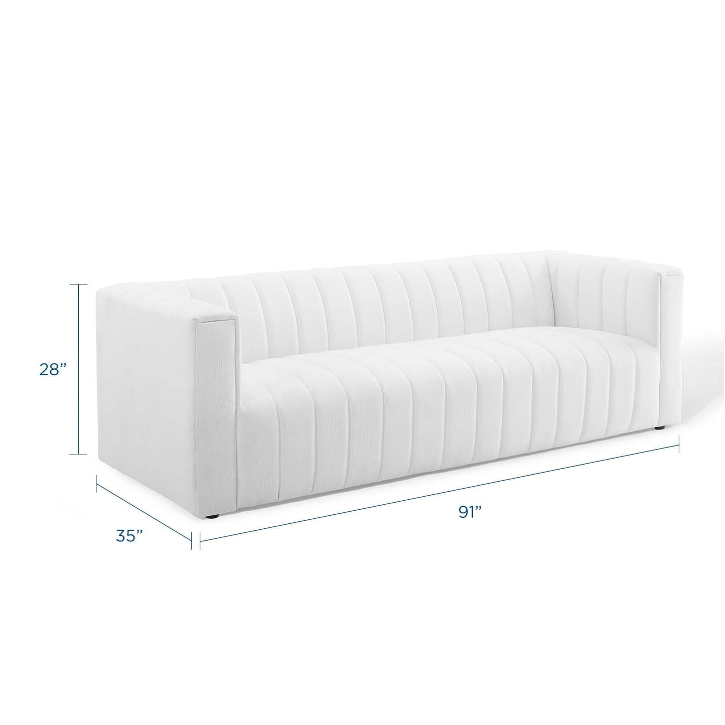 Modway Reflection Channel Tufted Upholstered Fabric Sofa | Sofas | Modishstore-38