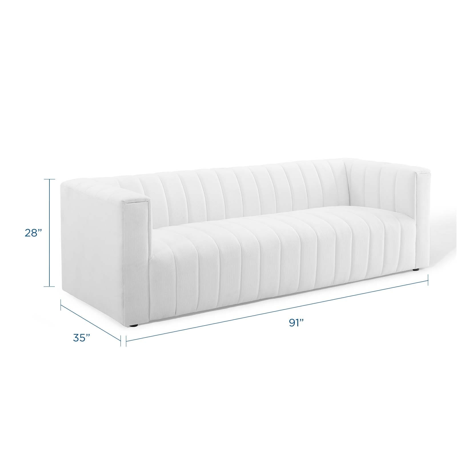Modway Reflection Channel Tufted Upholstered Fabric Sofa | Sofas | Modishstore-38