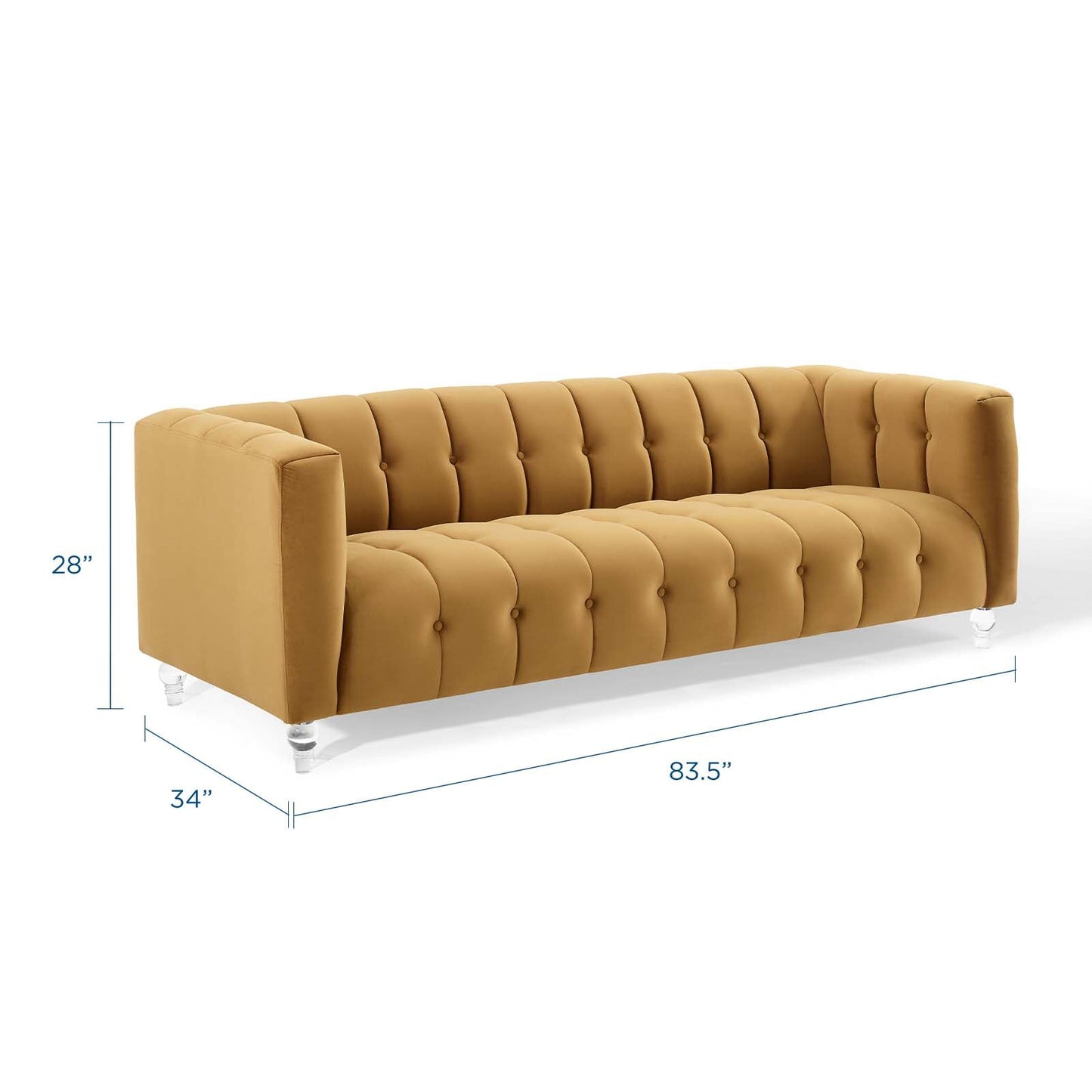 Modway Mesmer Channel Tufted Button Performance Velvet Sofa - EEI-3882