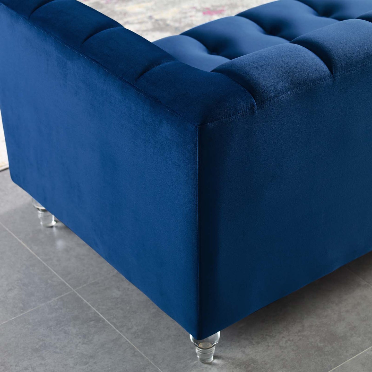 Modway Mesmer Channel Tufted Button Performance Velvet Sofa | Sofas | Modishstore-22