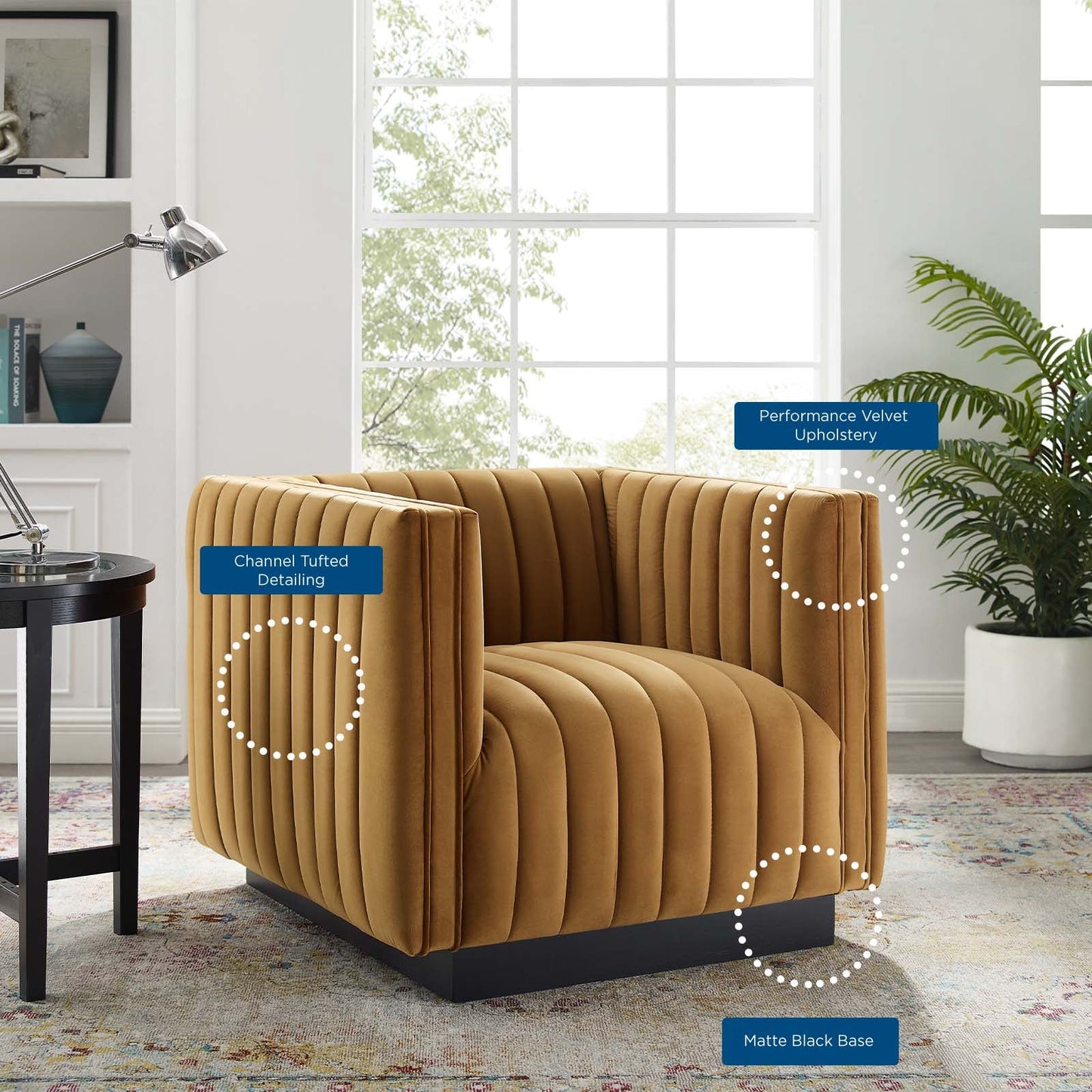 Modway Conjure Channel Tufted Performance Velvet Accent Armchair - EEI-3884