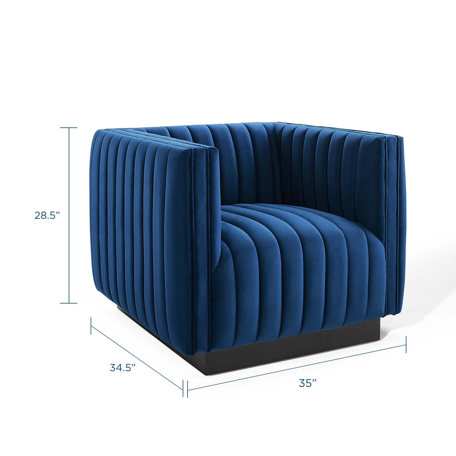 Modway Conjure Channel Tufted Performance Velvet Accent Armchair | Armchairs | 