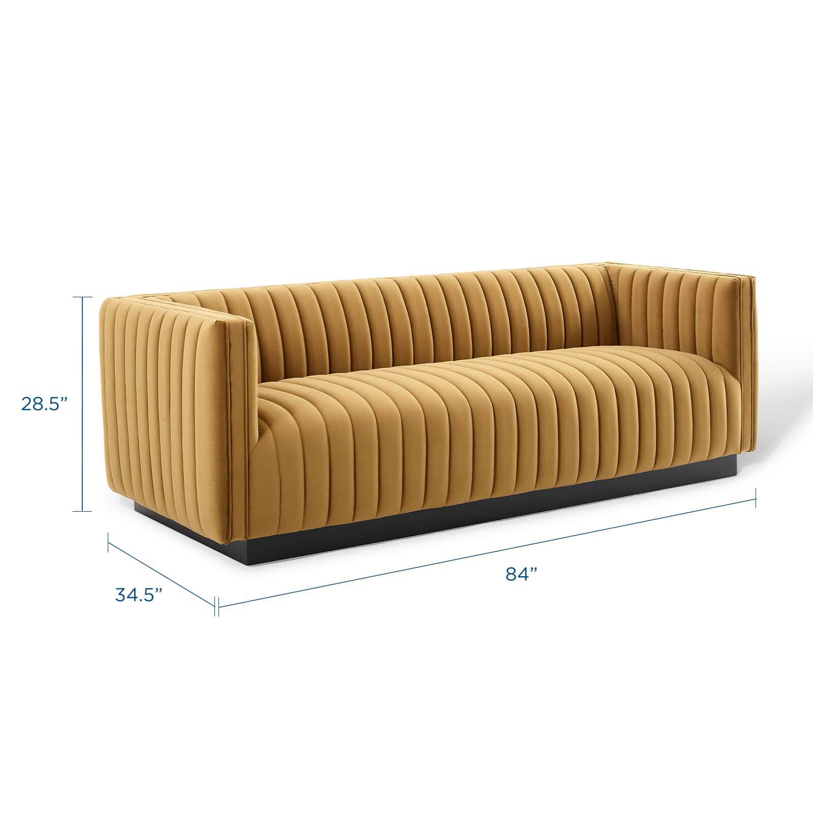 Modway Conjure Channel Tufted Velvet Sofa | Sofas | 
