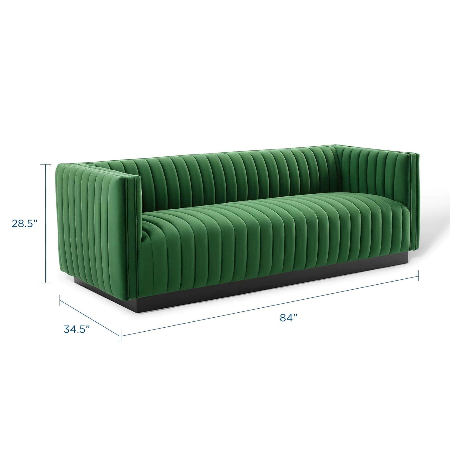 Modway Conjure Channel Tufted Velvet Sofa | Sofas | 