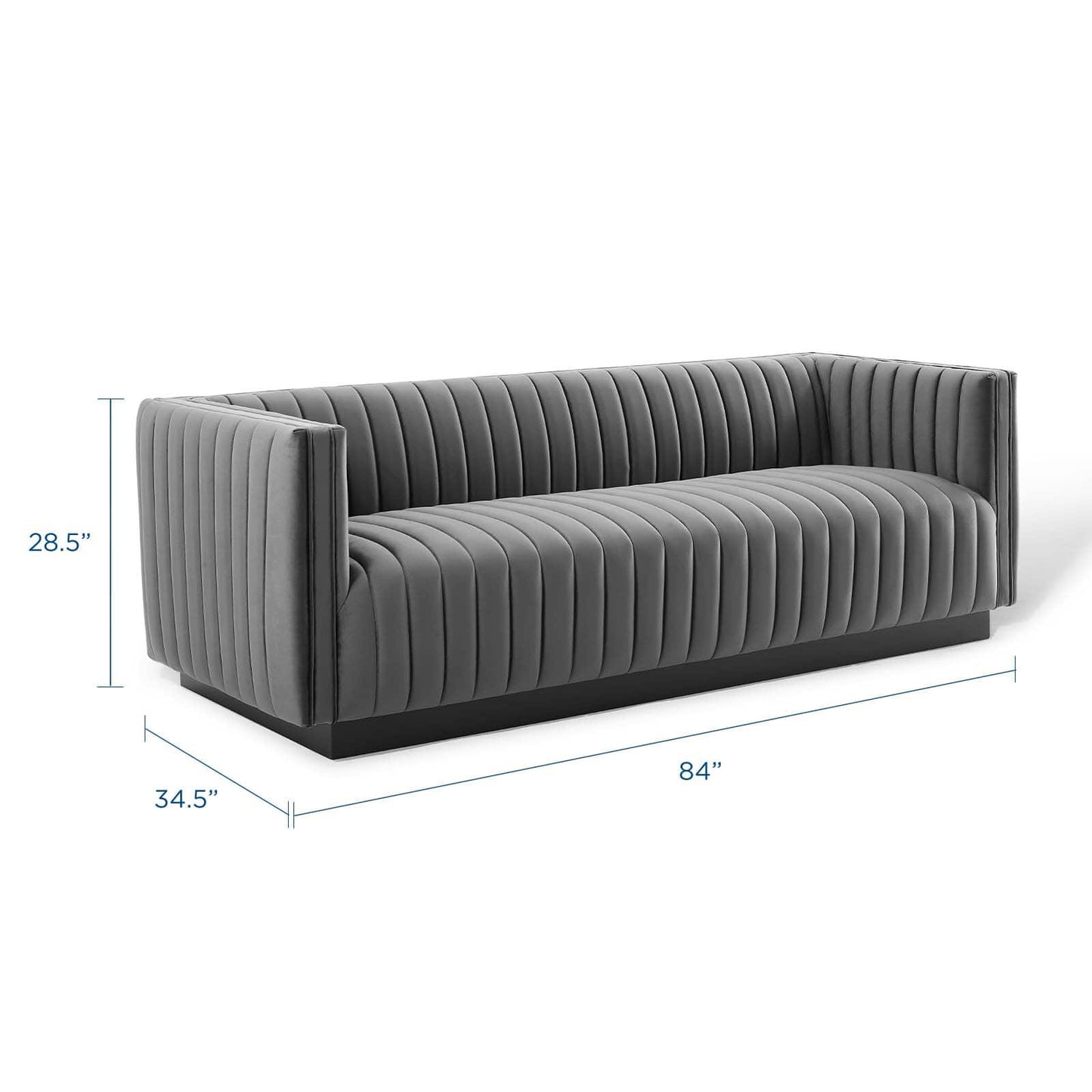 Modway Conjure Channel Tufted Velvet Sofa | Sofas | 