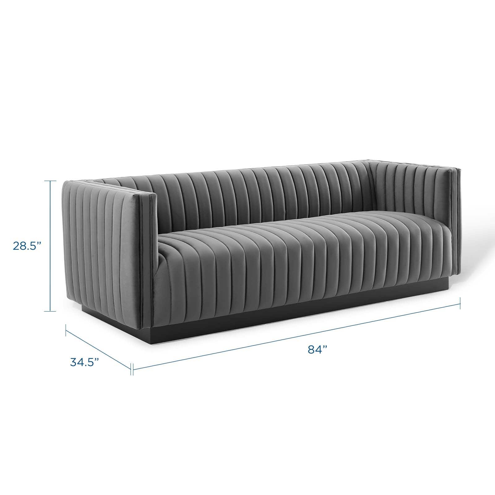 Modway Conjure Channel Tufted Velvet Sofa | Sofas | 