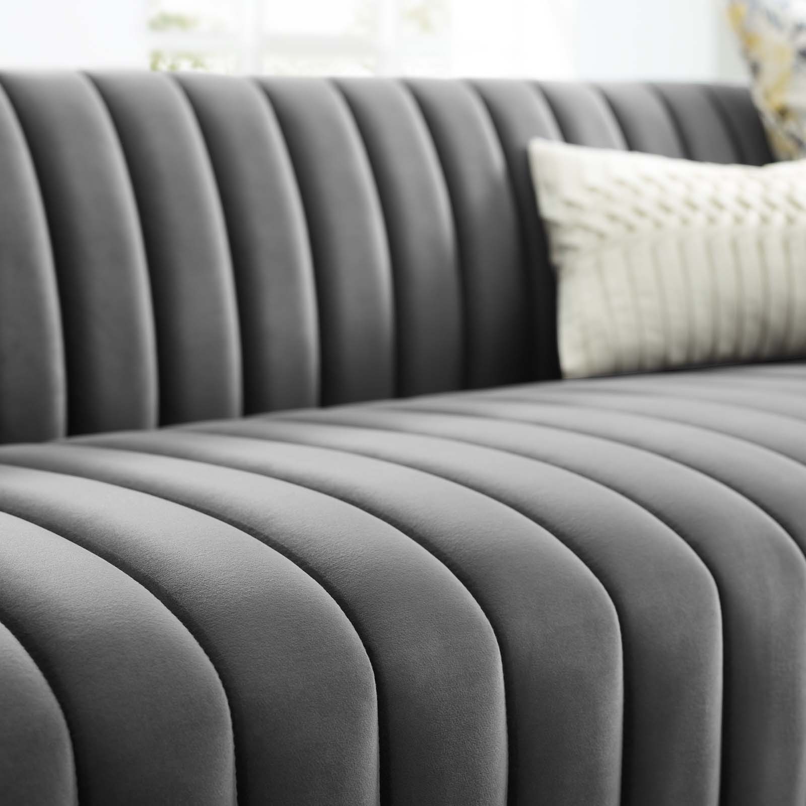 Modway Conjure Channel Tufted Velvet Sofa | Sofas | 
