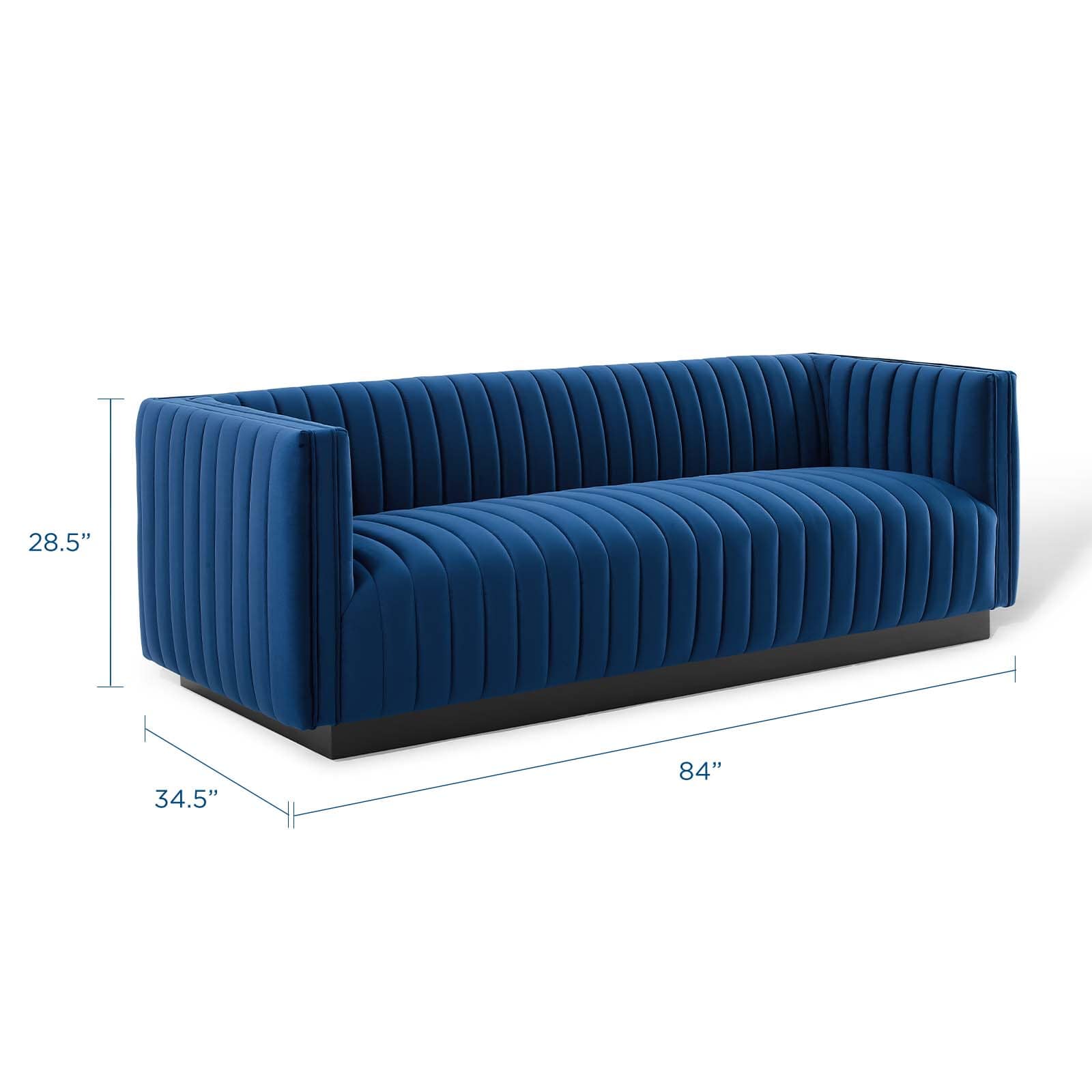 Modway Conjure Channel Tufted Velvet Sofa | Sofas | 