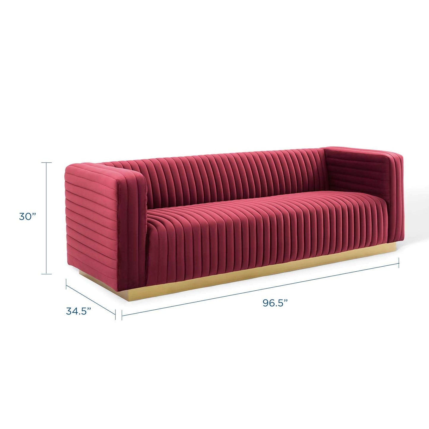 Modway Charisma Channel Tufted Performance Velvet Living Room Sofa | Sofas | 