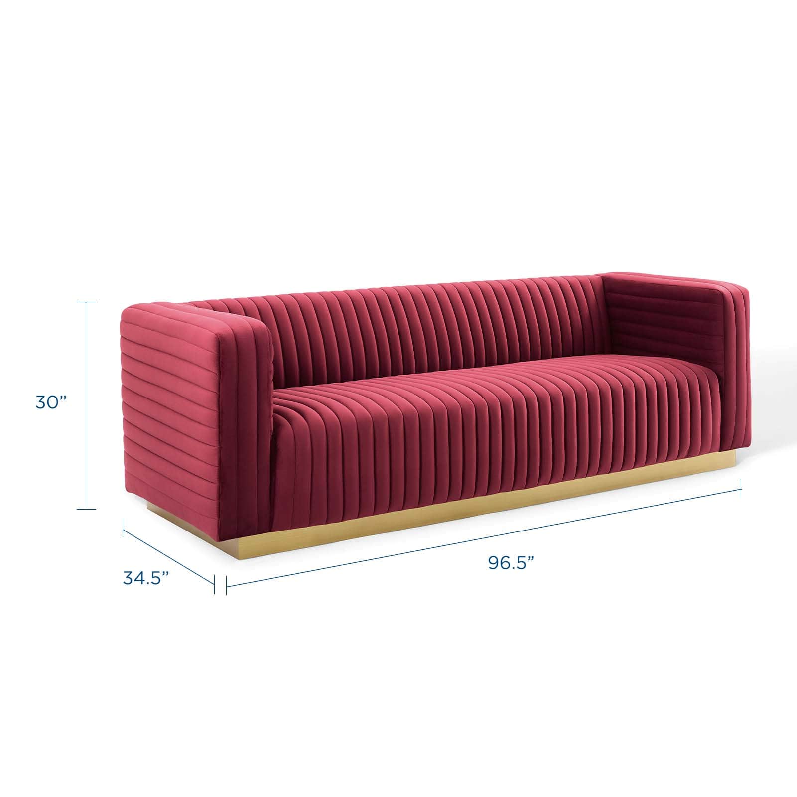 Modway Charisma Channel Tufted Performance Velvet Living Room Sofa | Sofas | 