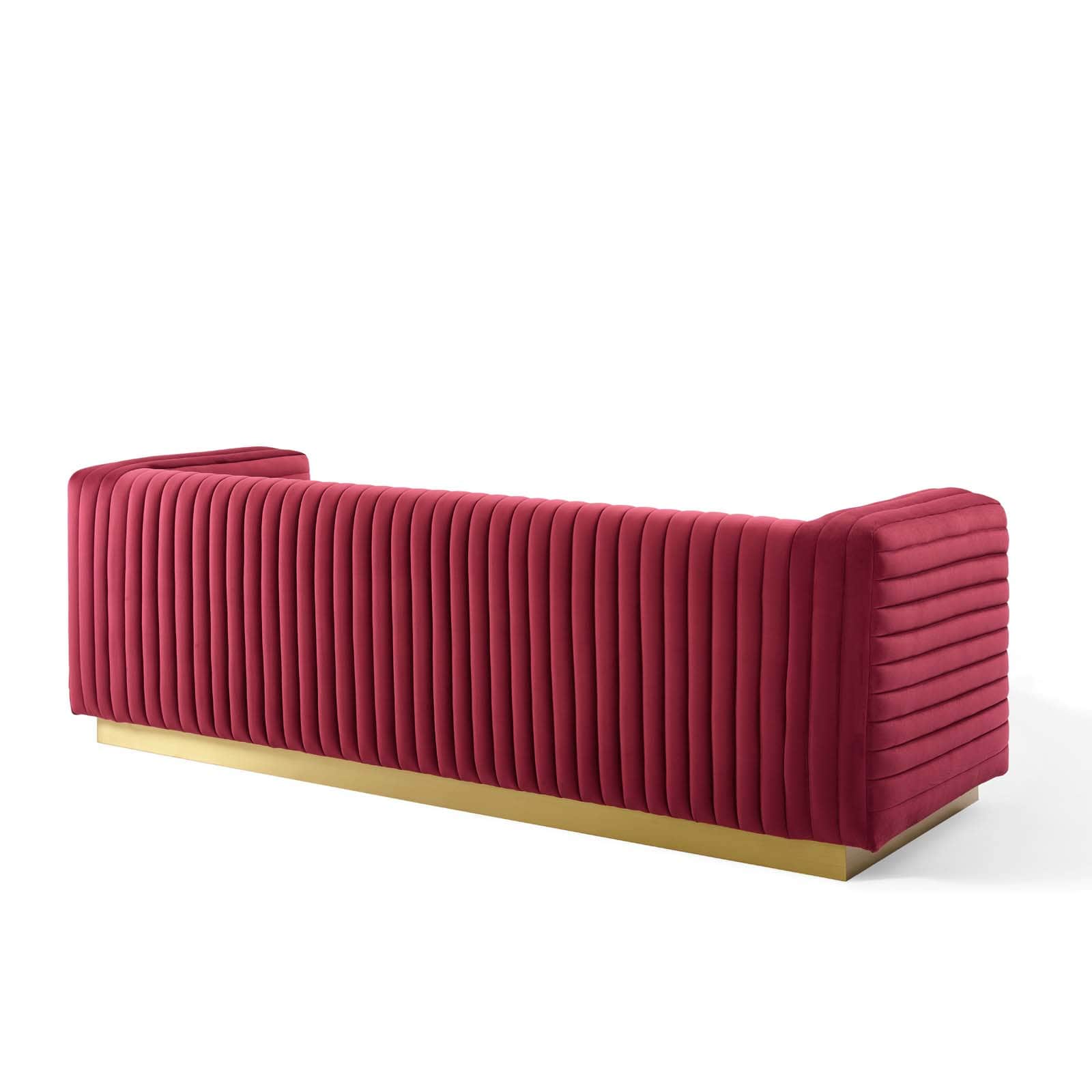 Modway Charisma Channel Tufted Performance Velvet Living Room Sofa | Sofas | 