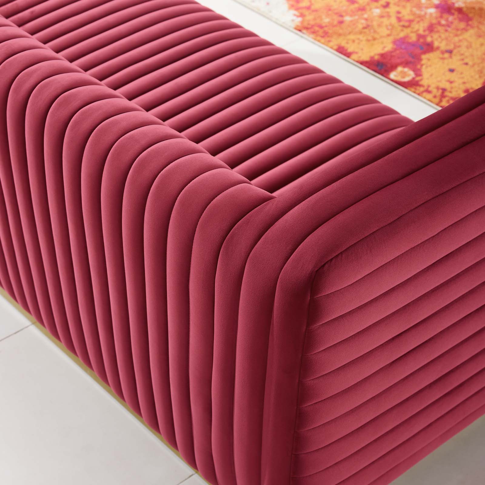 Modway Charisma Channel Tufted Performance Velvet Living Room Sofa | Sofas | 