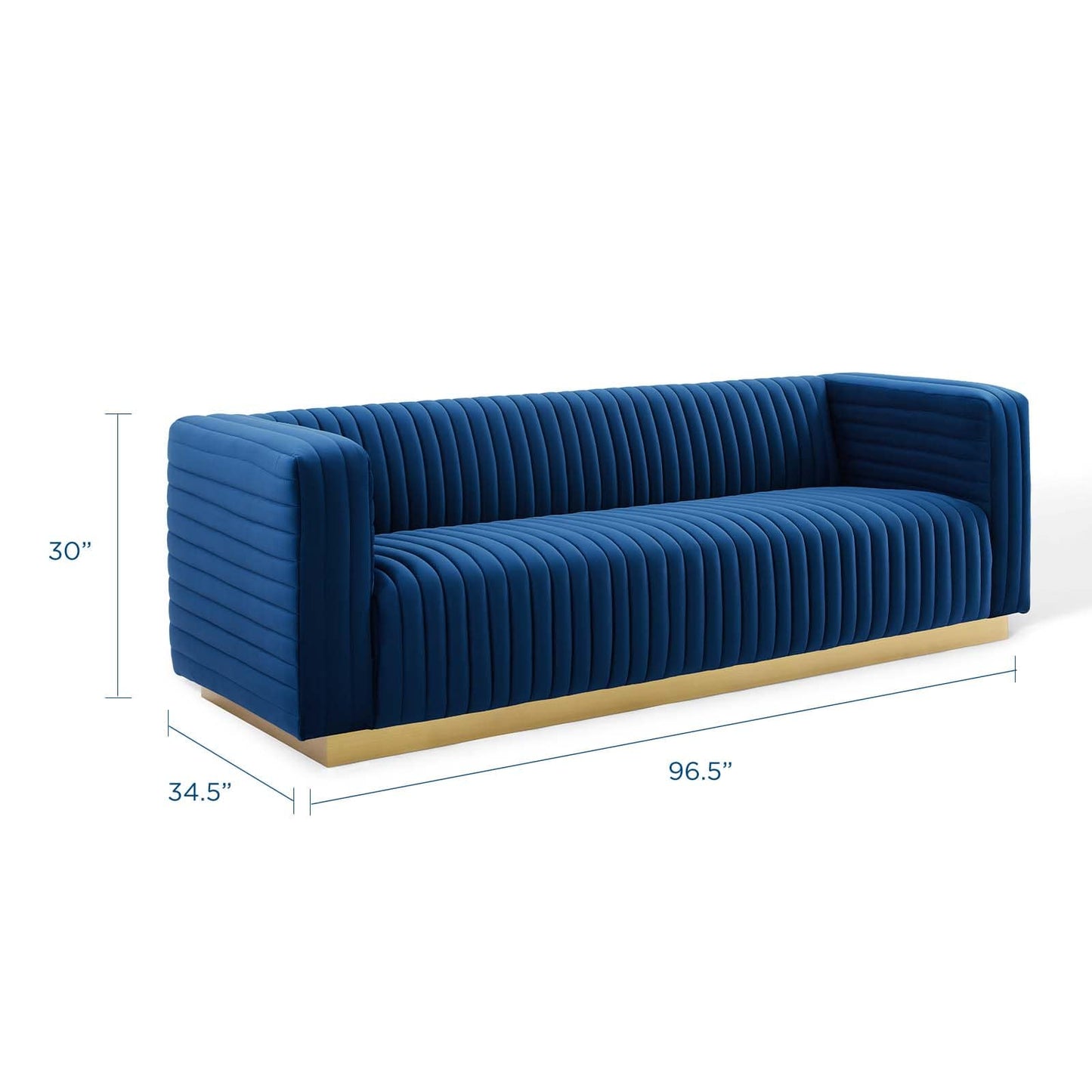 Modway Charisma Channel Tufted Performance Velvet Living Room Sofa | Sofas | 